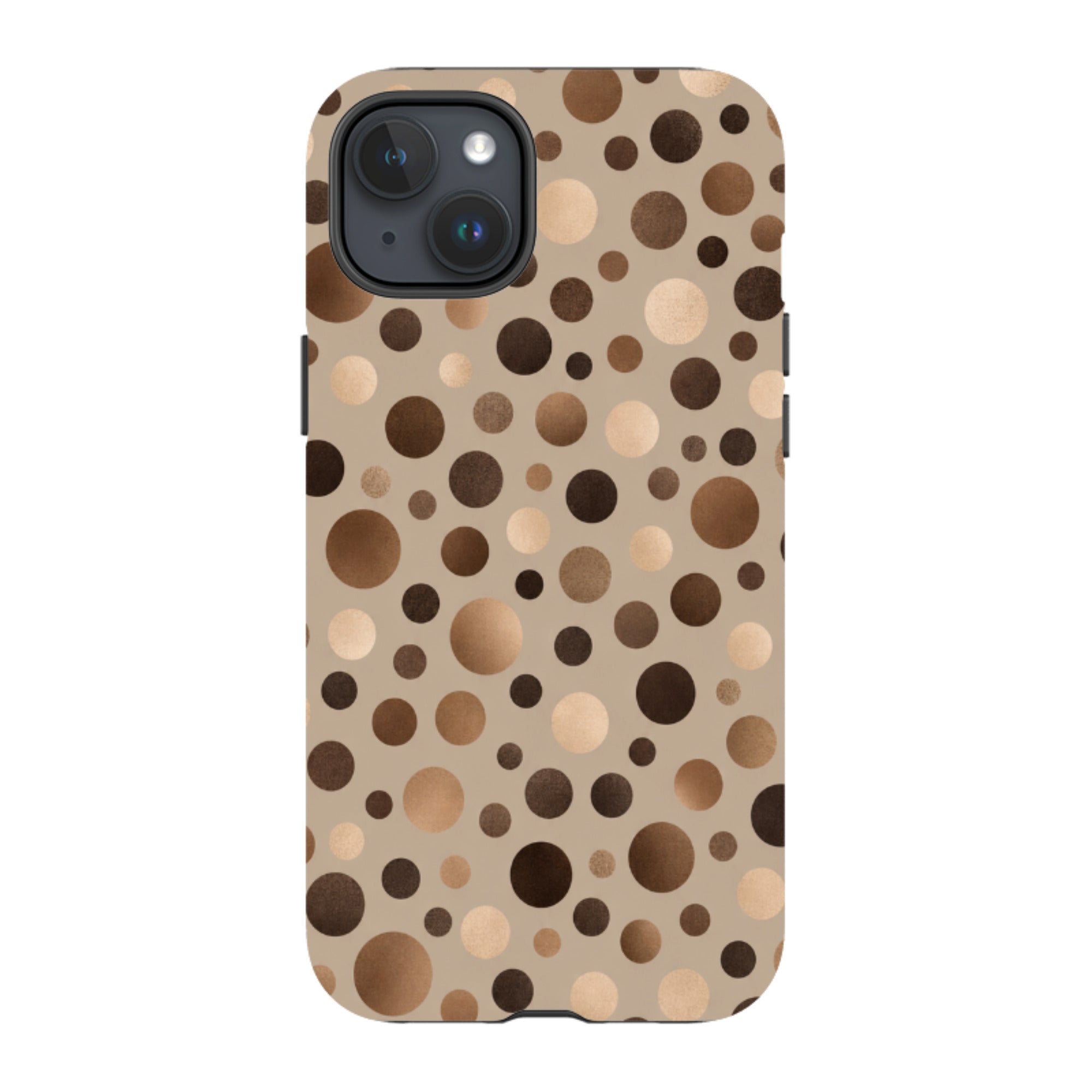 iPhone Tough Case - Rose Gold Polka Dot