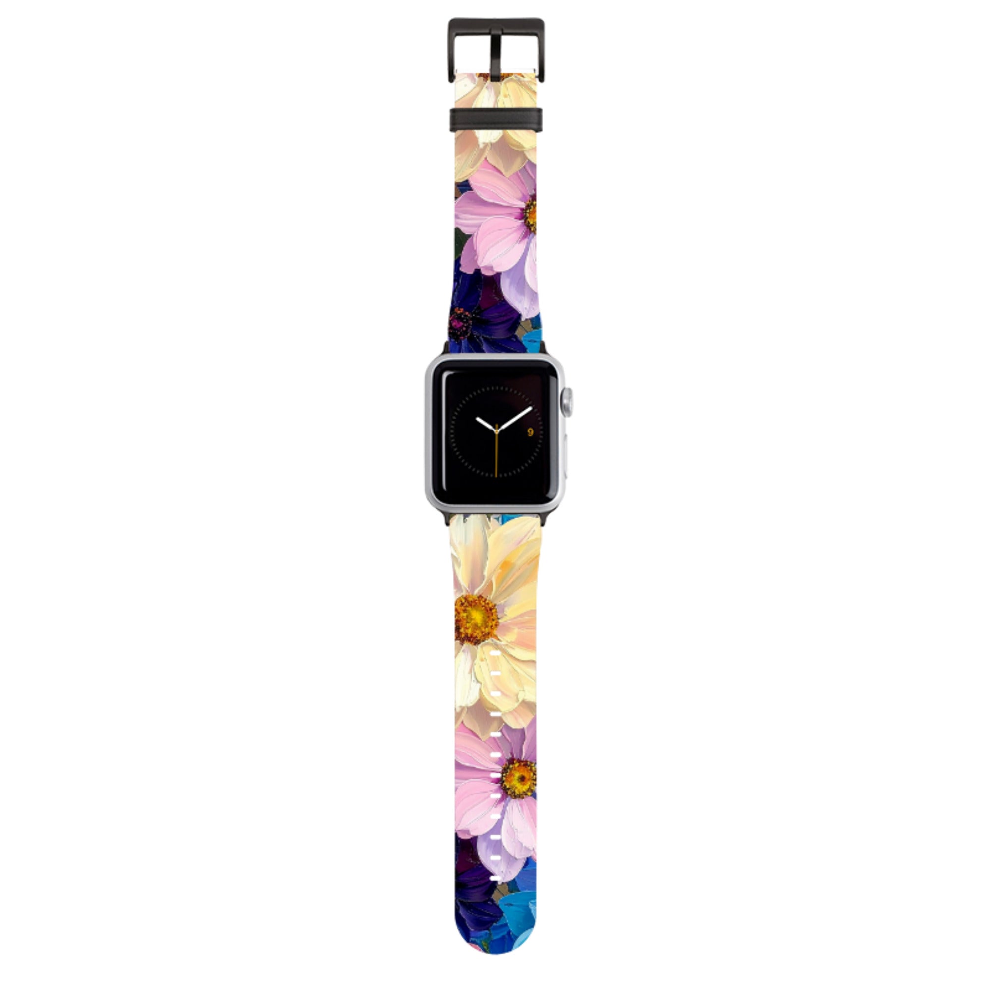 Summer Floral Blue Garden Apple Watch Strap