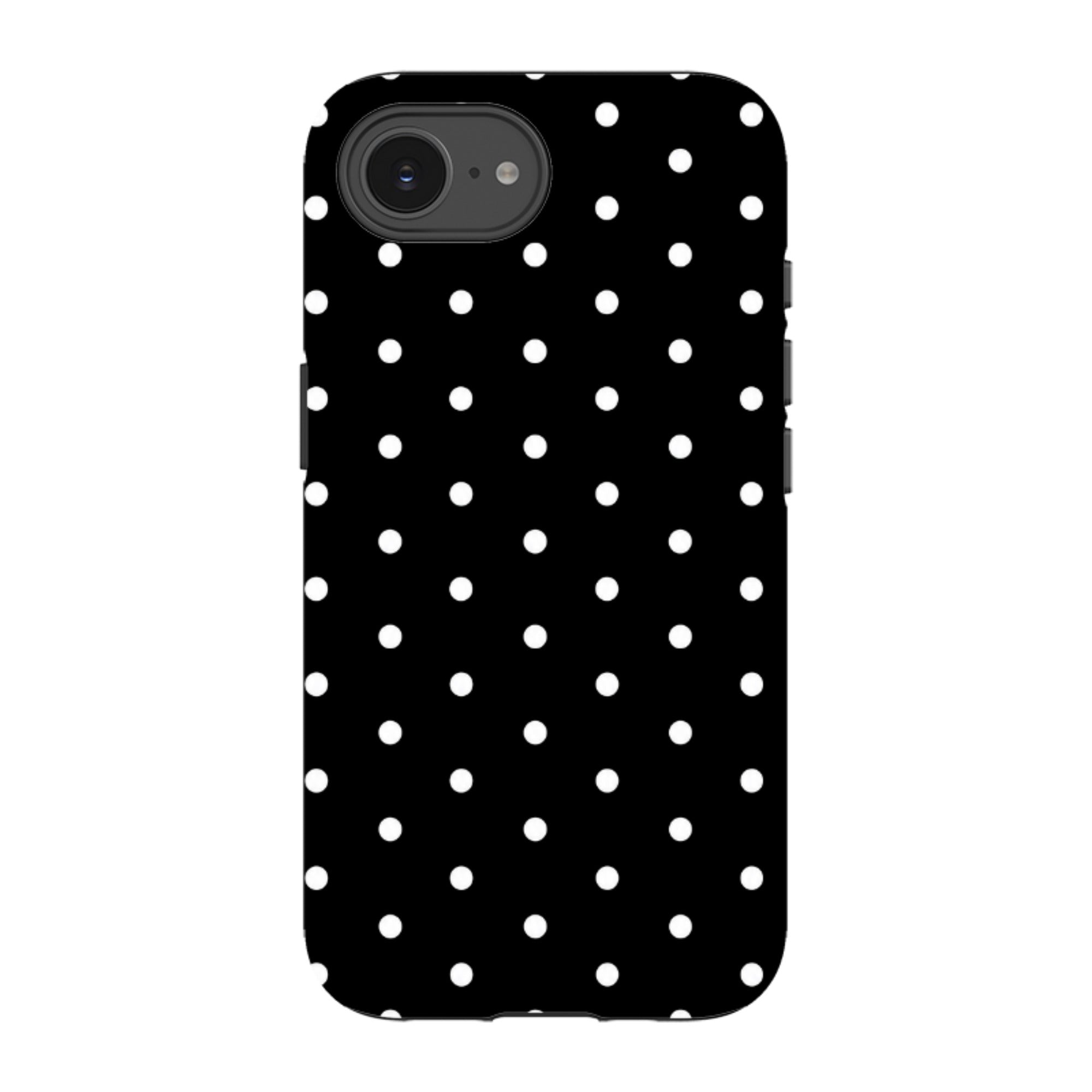 iPhone Tough Case - Black & White Polka Dot