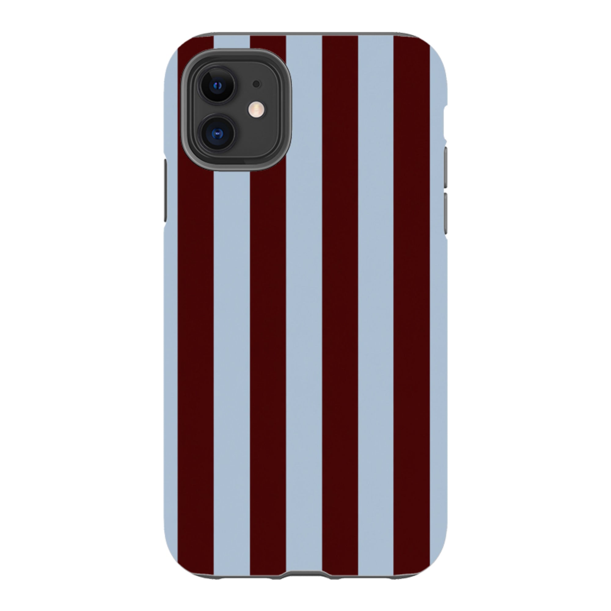 iPhone Tough Case - Claret & Sky Blue Stripe