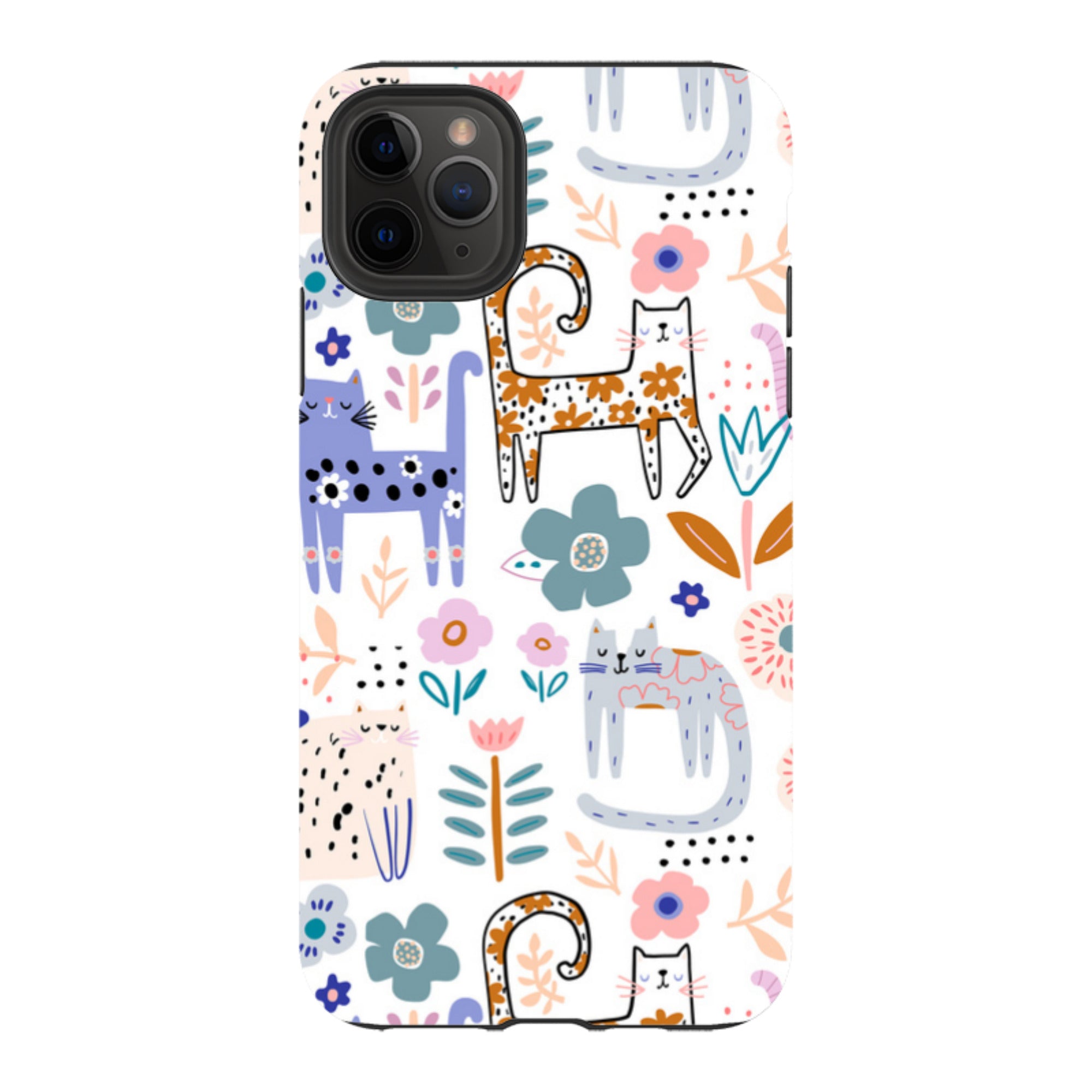 iPhone Tough Case - Floral Cats