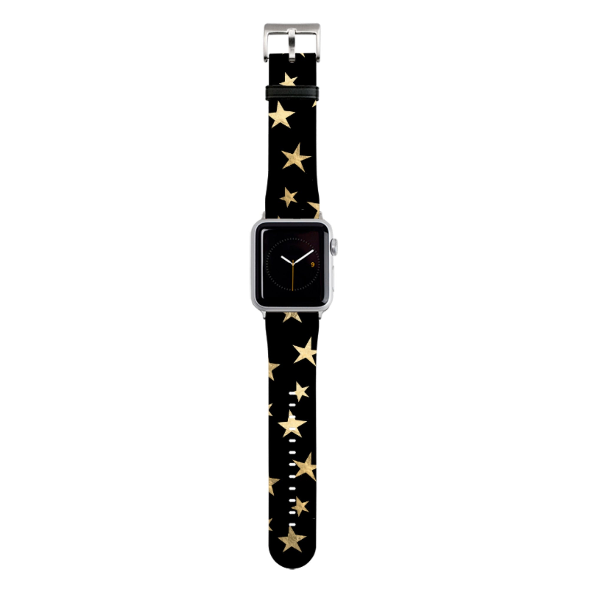 Black and Gold Stars Apple Watch Strap