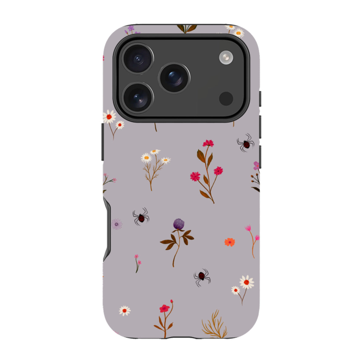 iPhone Tough Case - Florals and Spiders - Mauve By Katherine Quinn