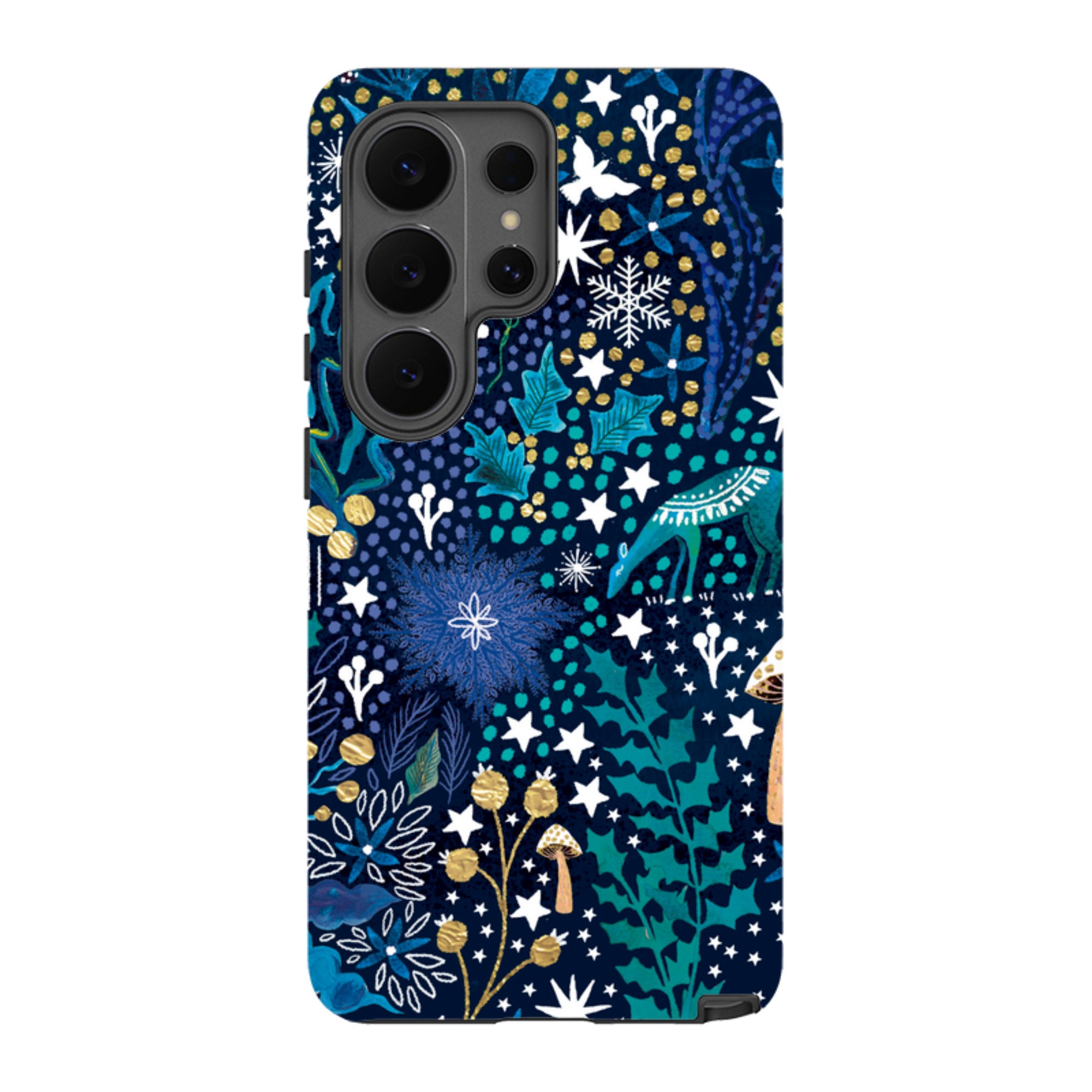 Samsung Tough Case - Winter Flowers Teal By Emma Frances Grant