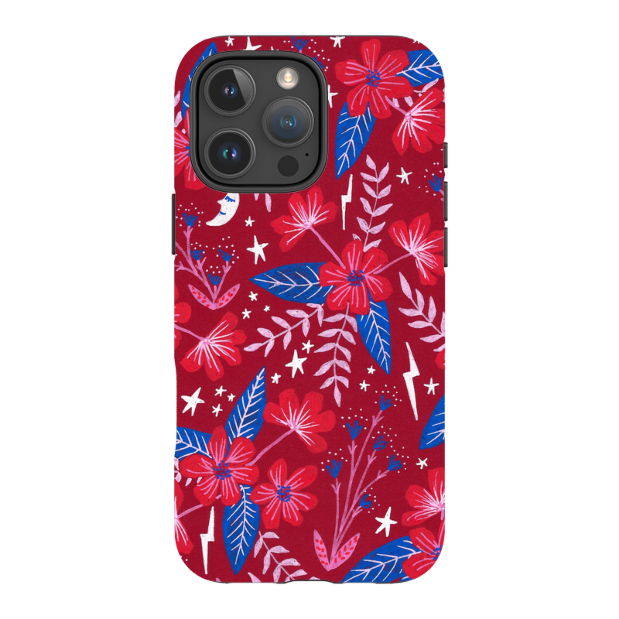 iPhone Tough Case - Red Moon Garden By Lee Foster Wilson