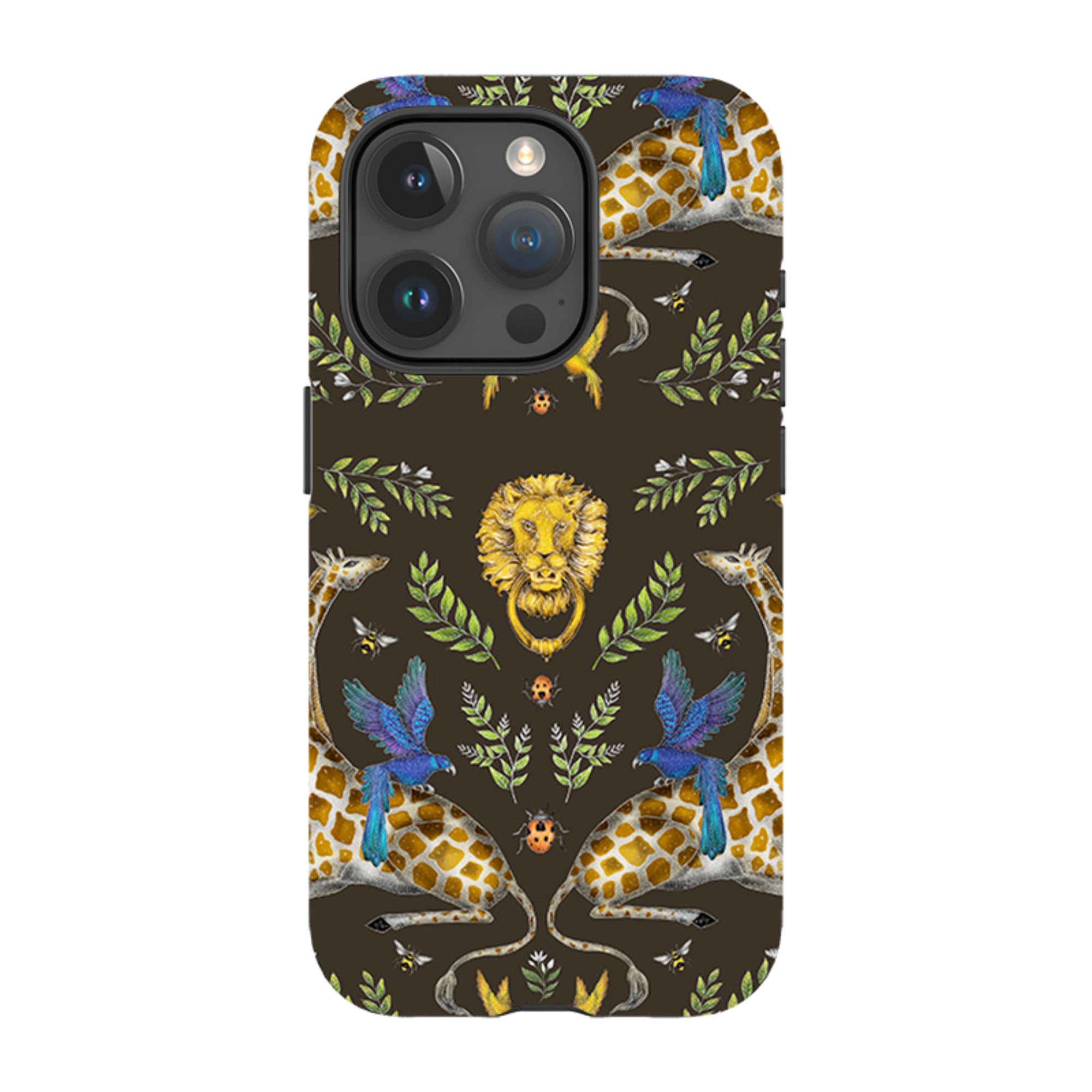 iPhone Tough Case - Giraffes Birds and Lion By Catherine Rowe