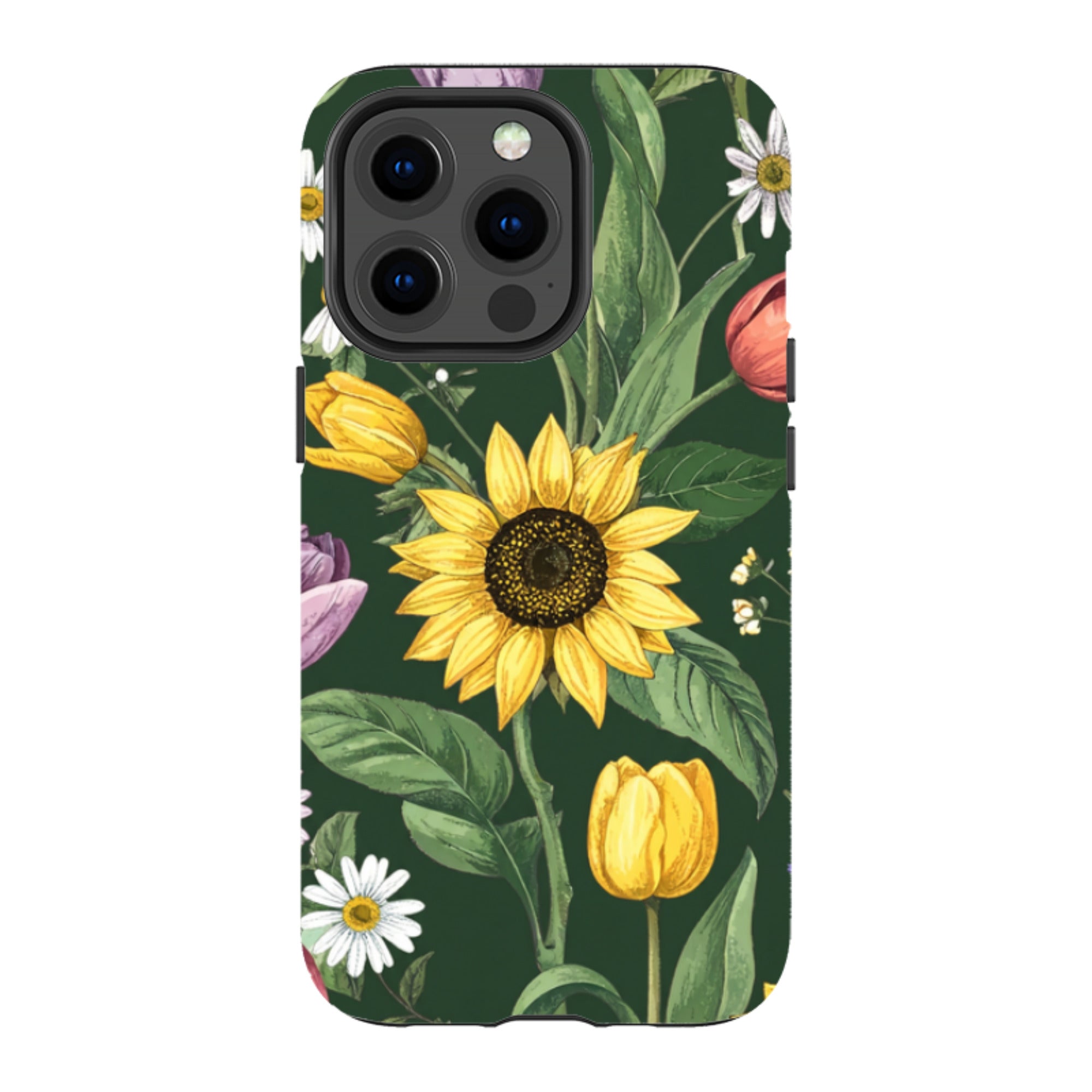 iPhone MagSafe Tough Case - Green Sunflowers