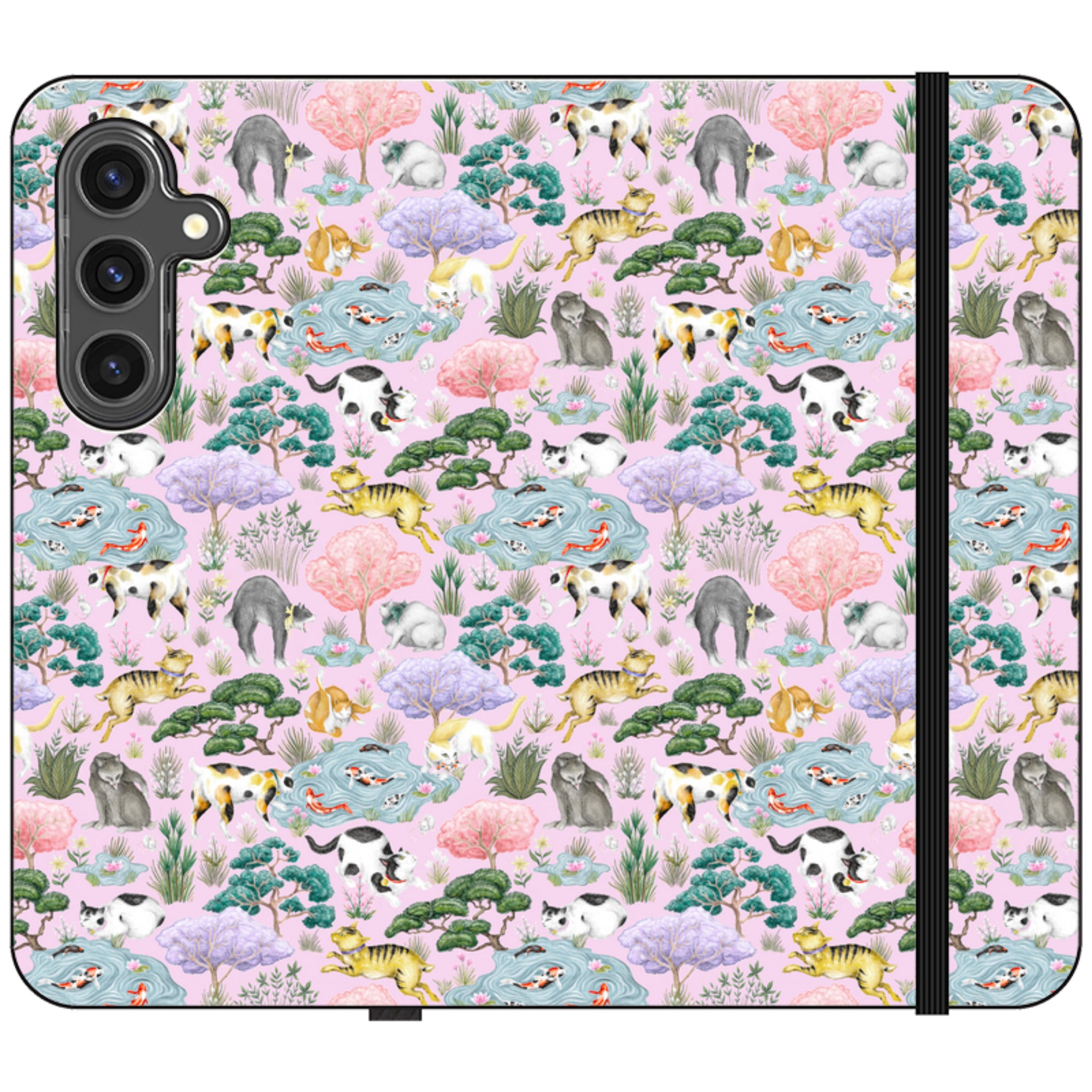Cat Garden Wallet Case By Catherine Rowe