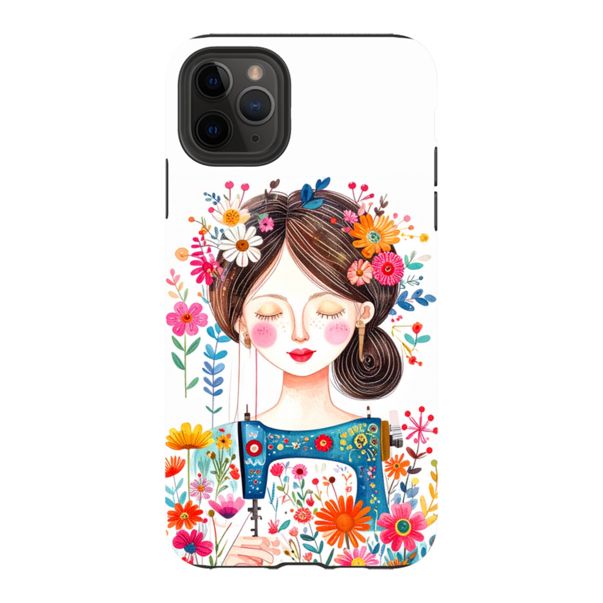 iPhone Case - Floral Sewing Lady