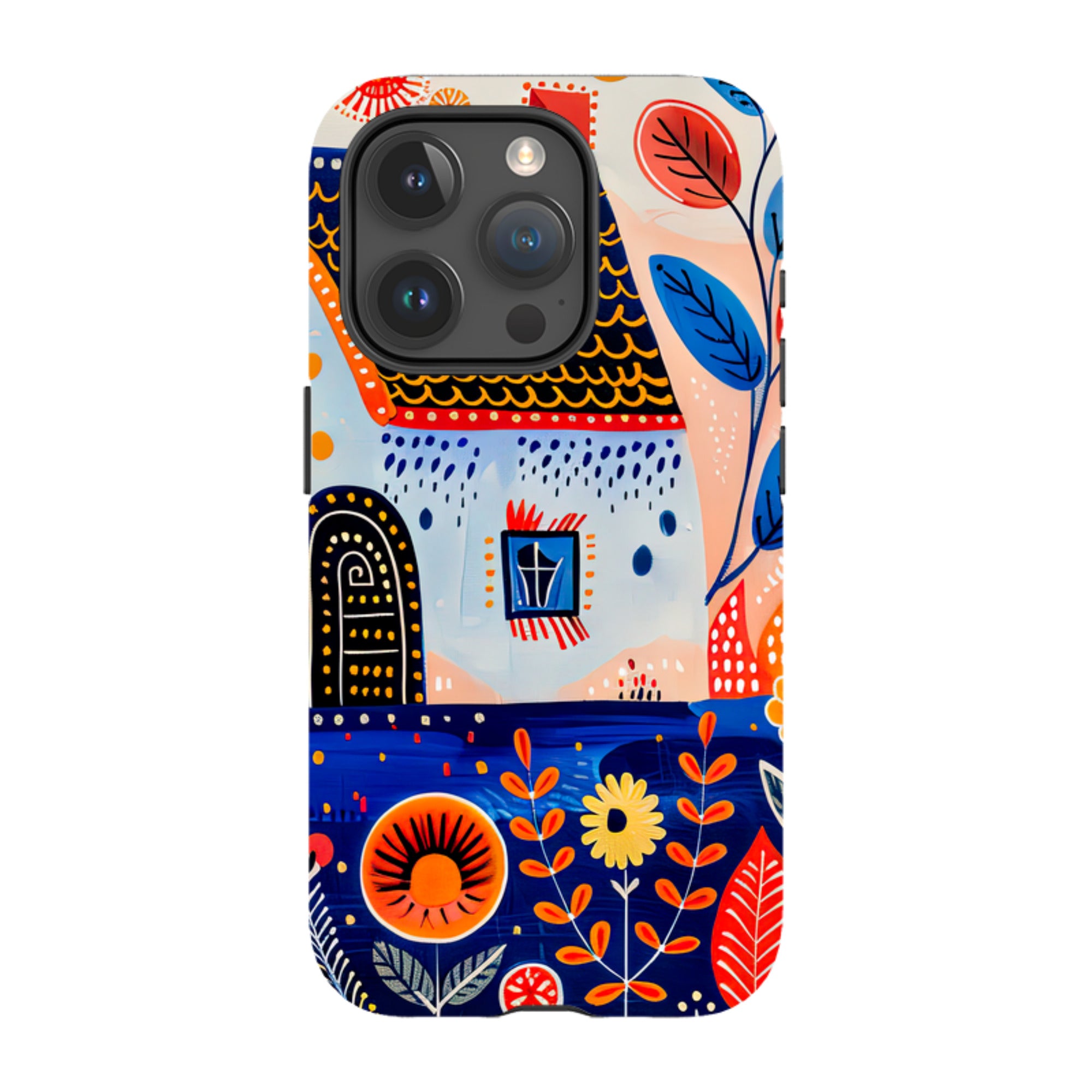 iPhone Case - Folk Art House VIII