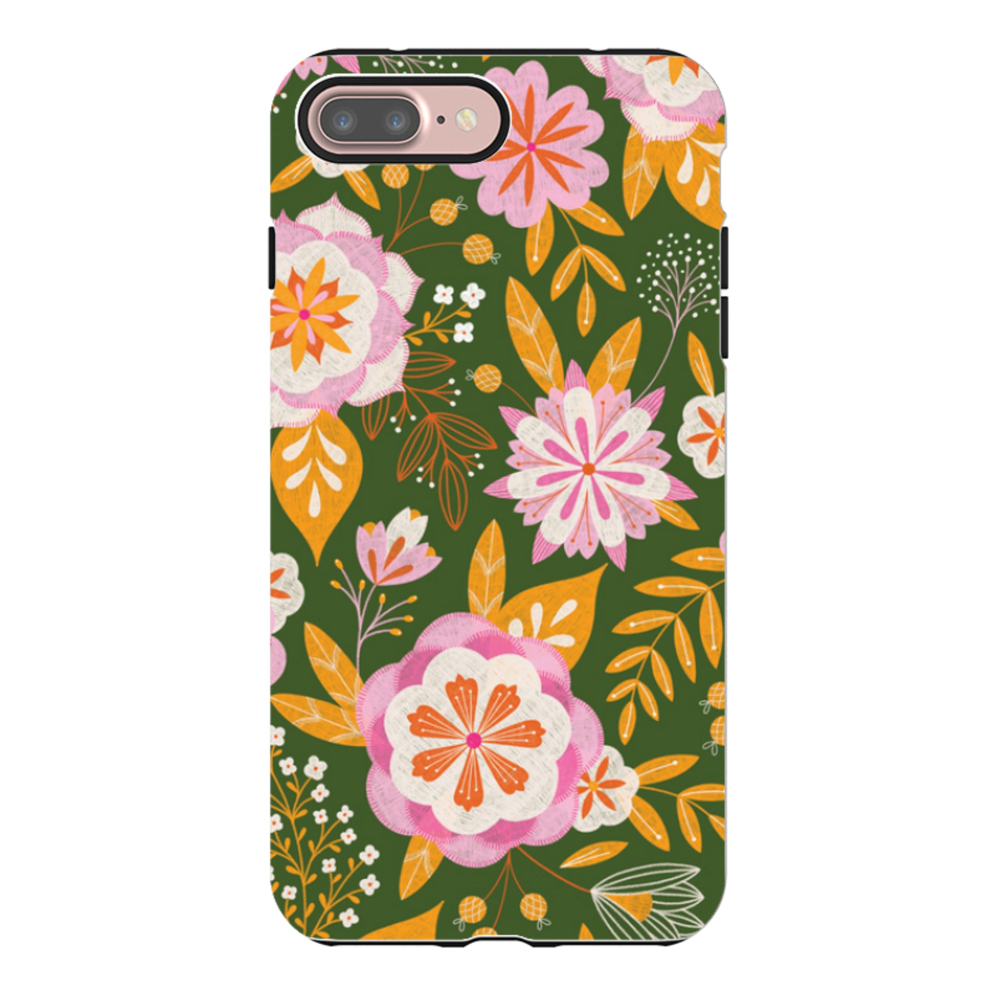 iPhone Tough Case - Big Bold Blooms Green By Jenny Zemanek