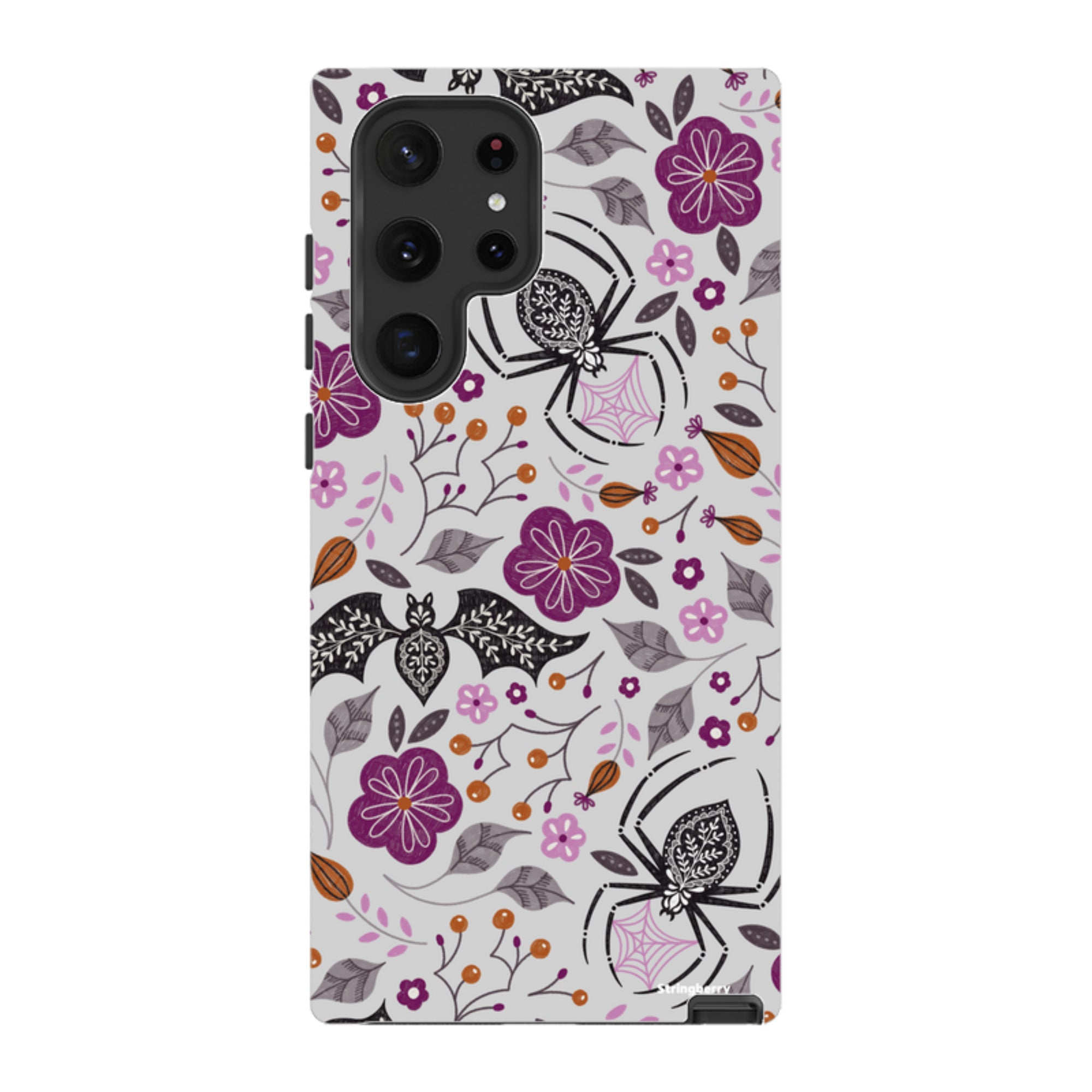 Samsung Tough Case - SpiderBat Pattern Grey By Jenny Zemanek