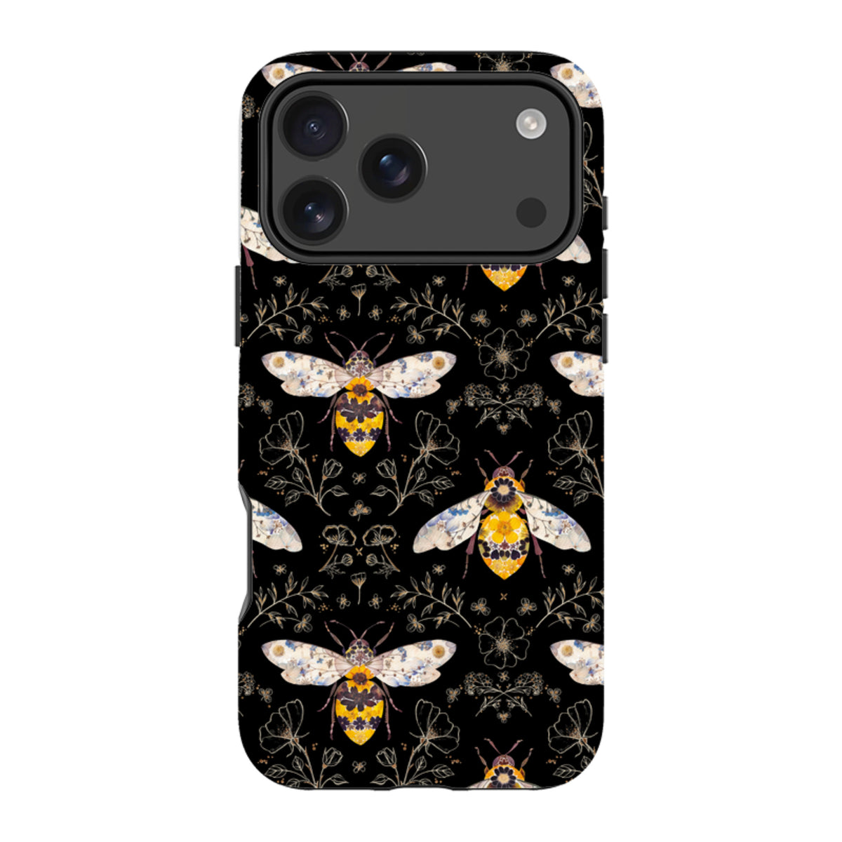iPhone MagSafe Tough Case - Midnight Bumble Bee Multi By Helen Ahpornsiri