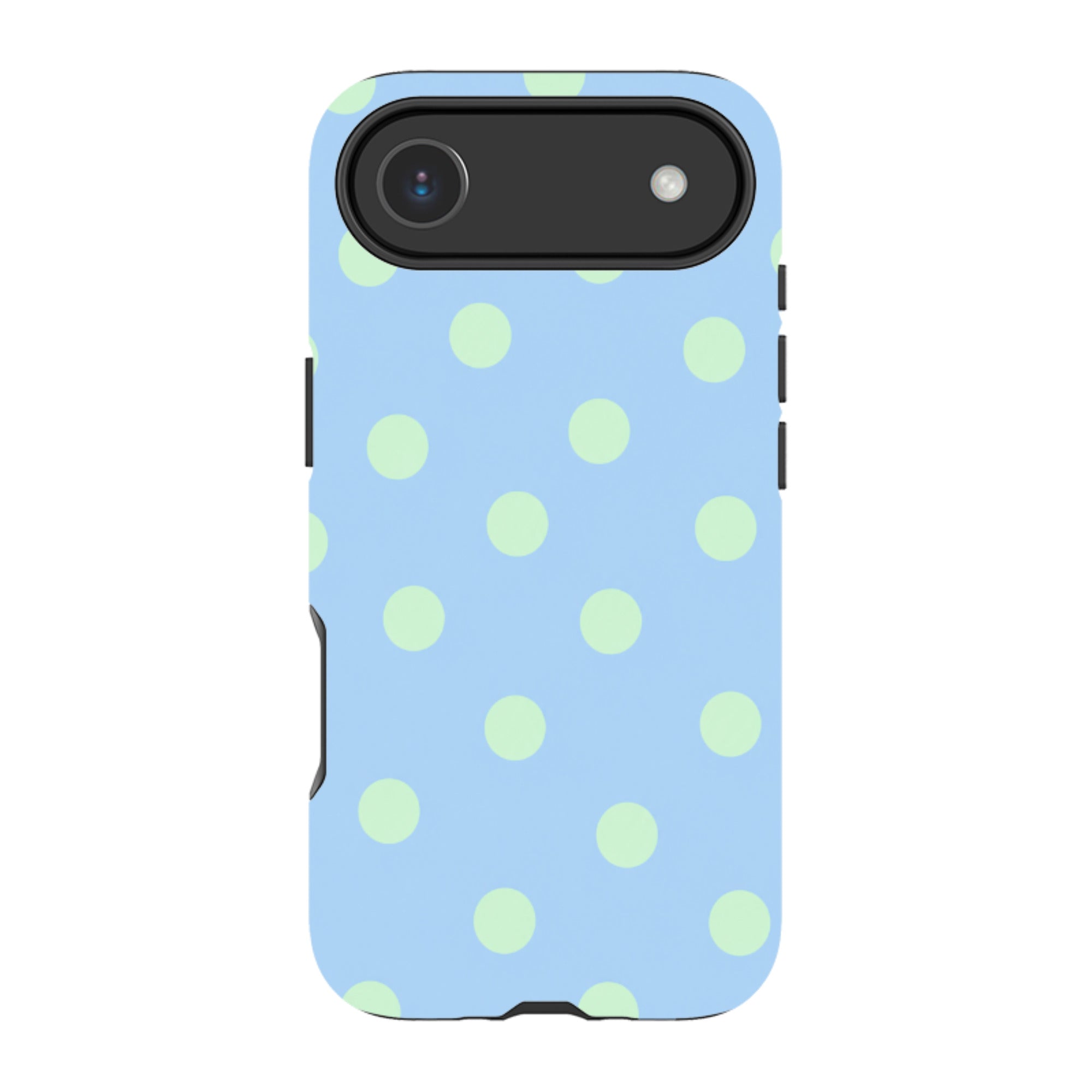 iPhone MagSafe Tough Case - Sky Blue & Mint Green Polka Dot