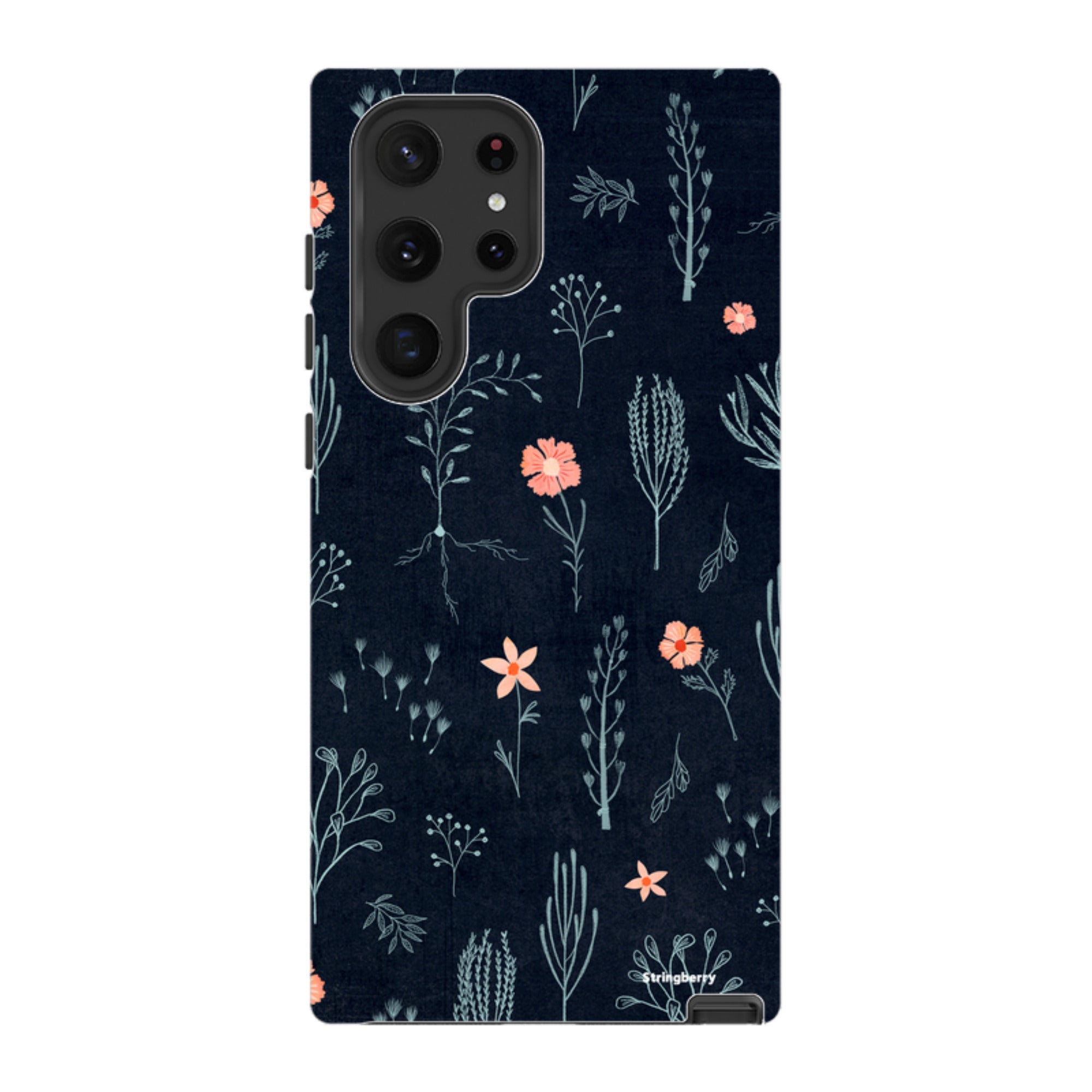 Samsung Tough Case - Floral Light Blue And Pink By Katherine Quinn