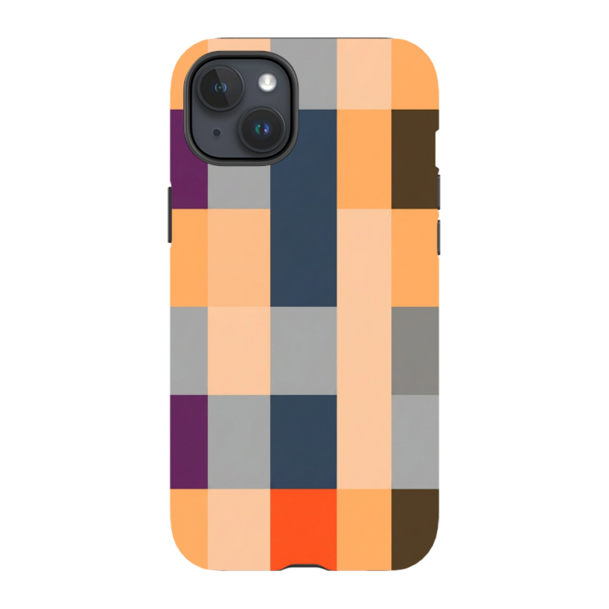 iPhone Tough Case - Orange and Purple Plaid