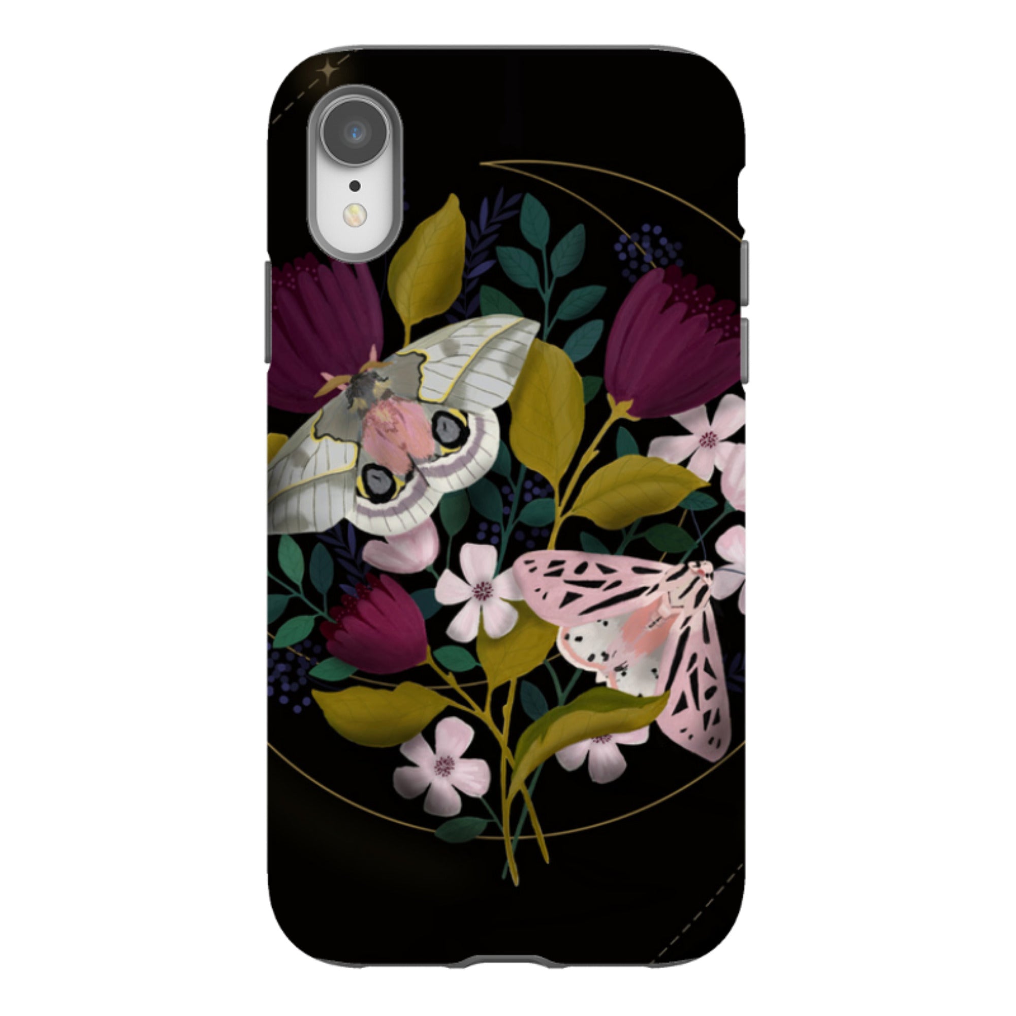 iPhone Tough Case - Moon Moths By Bex Parkin