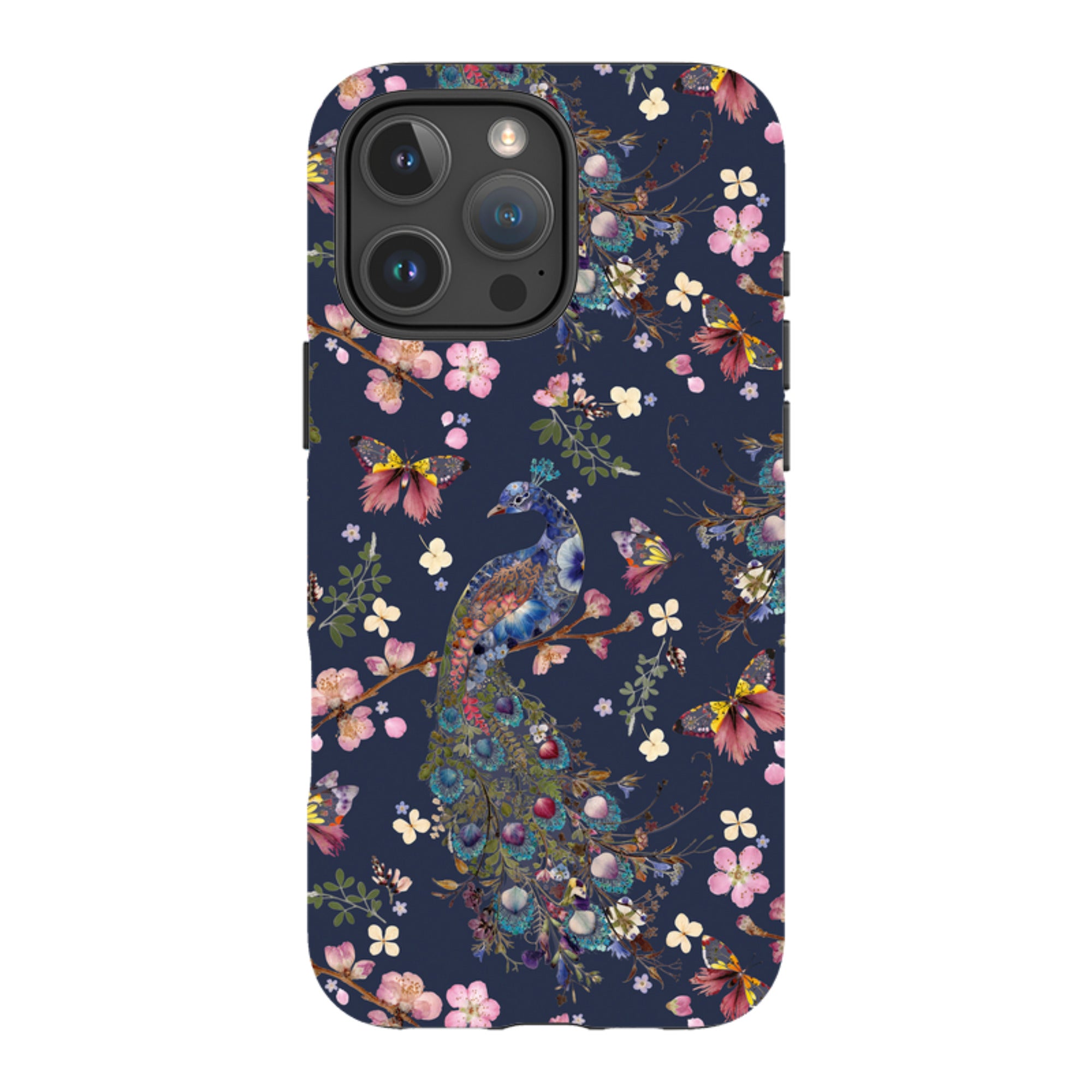 iPhone MagSafe Tough Case -  Peacock and Cherry Blossoms Iris By Helen Ahpornsiri