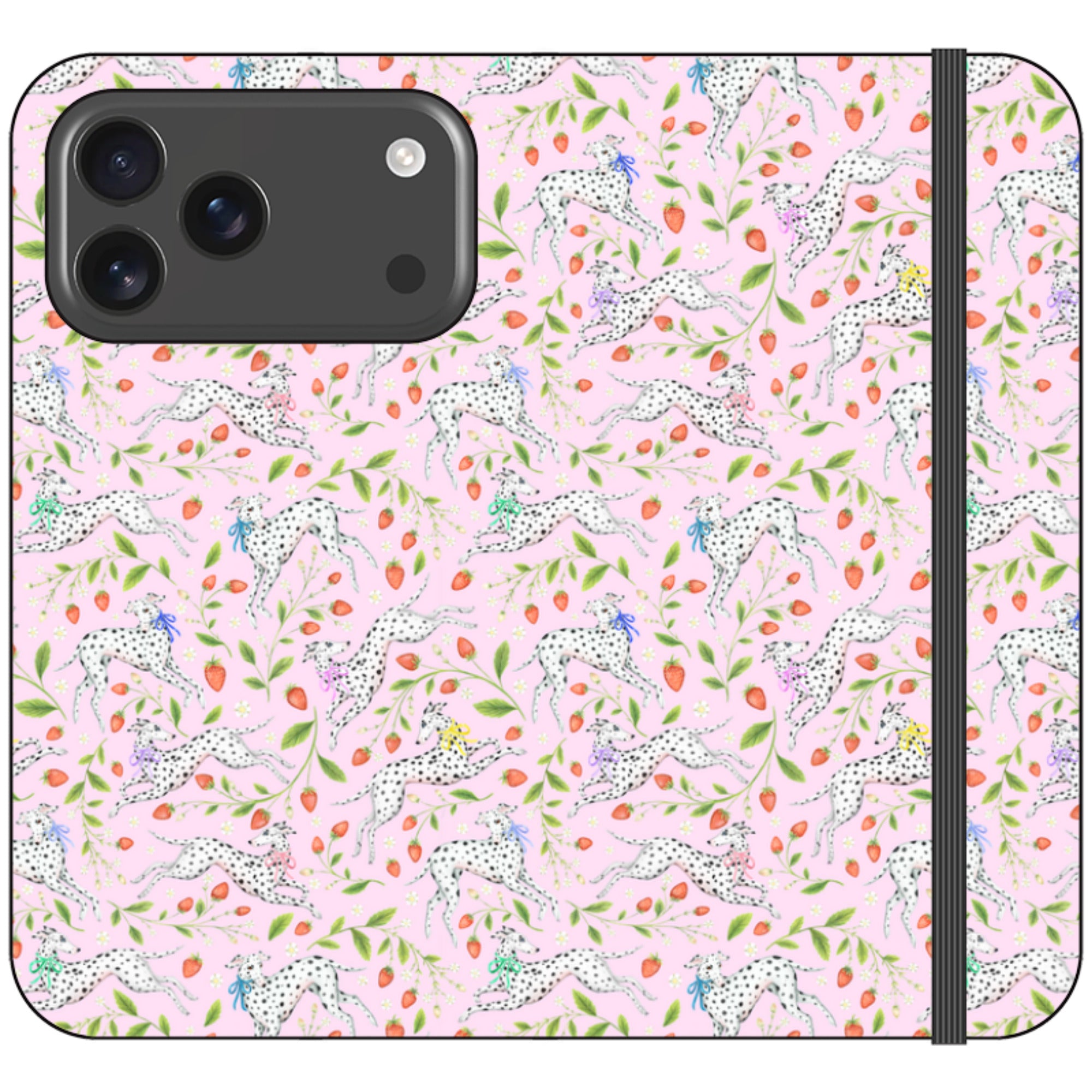 Spots and Strawbs Wallet Case By Catherine Rowe