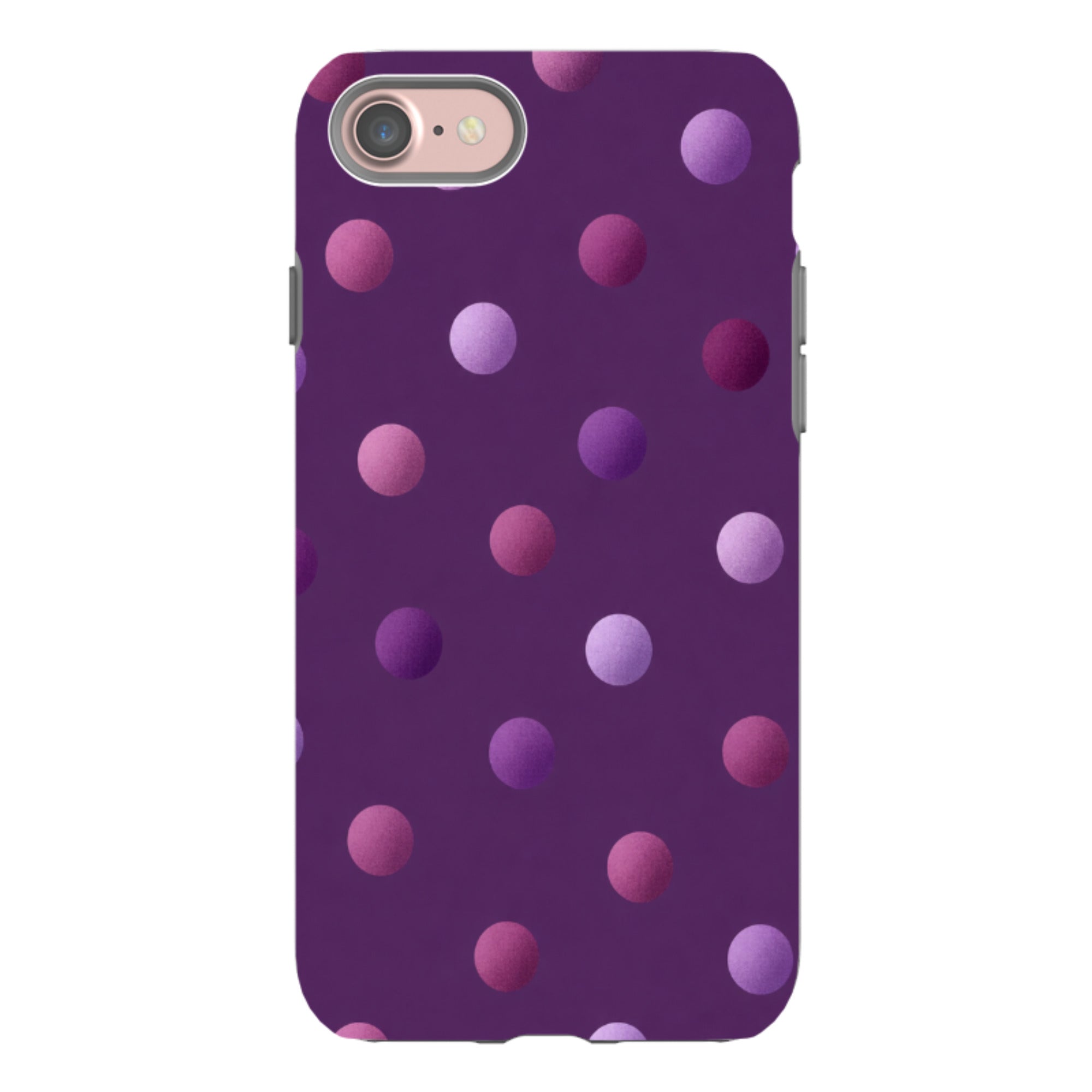 iPhone Tough Case - Purple Polka Dot