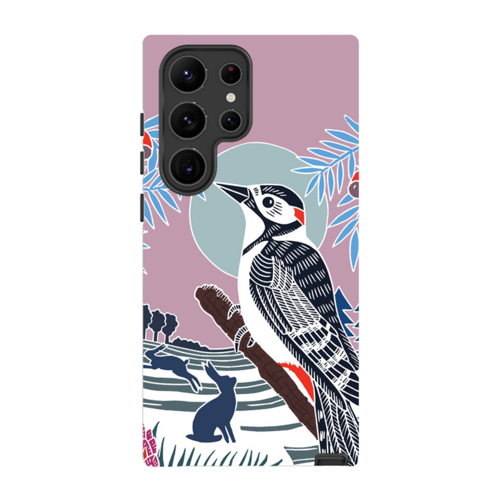 Samsung Tough Case - Woodpecker Pale By Kate Heiss