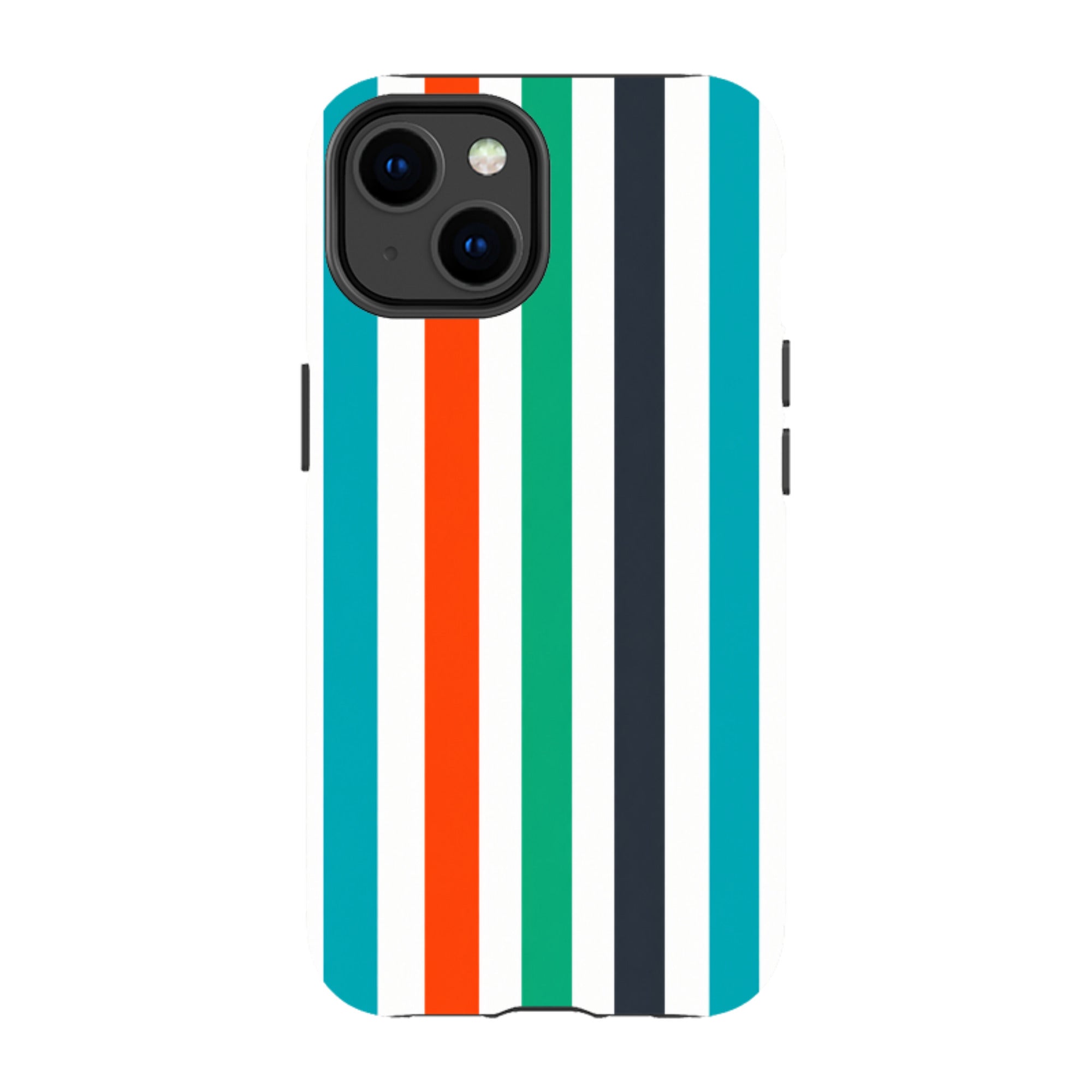 iPhone Tough Case - Orange & Teal Stripe