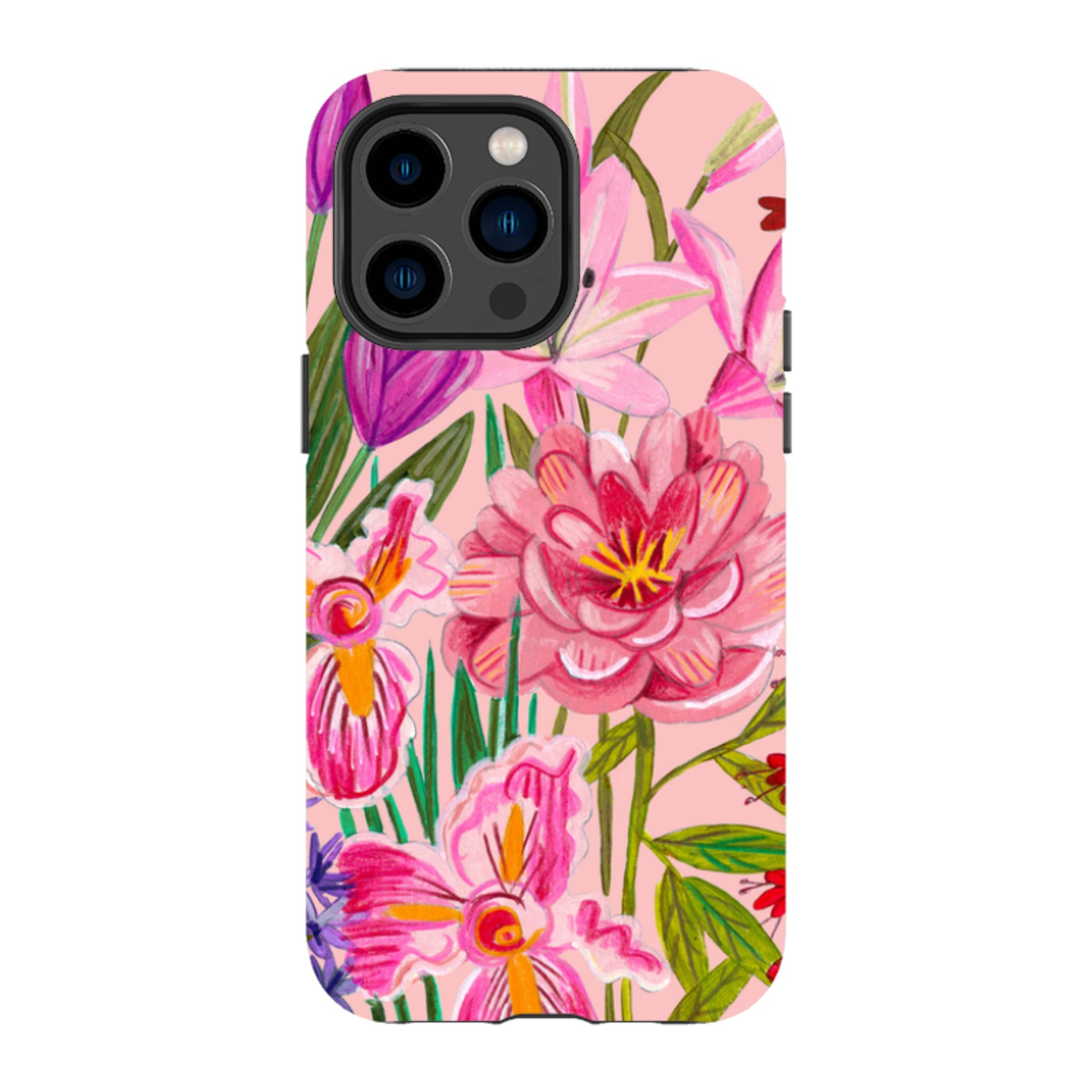 iPhone Tough Case - Pink Floral By Caroline Bonne Muller