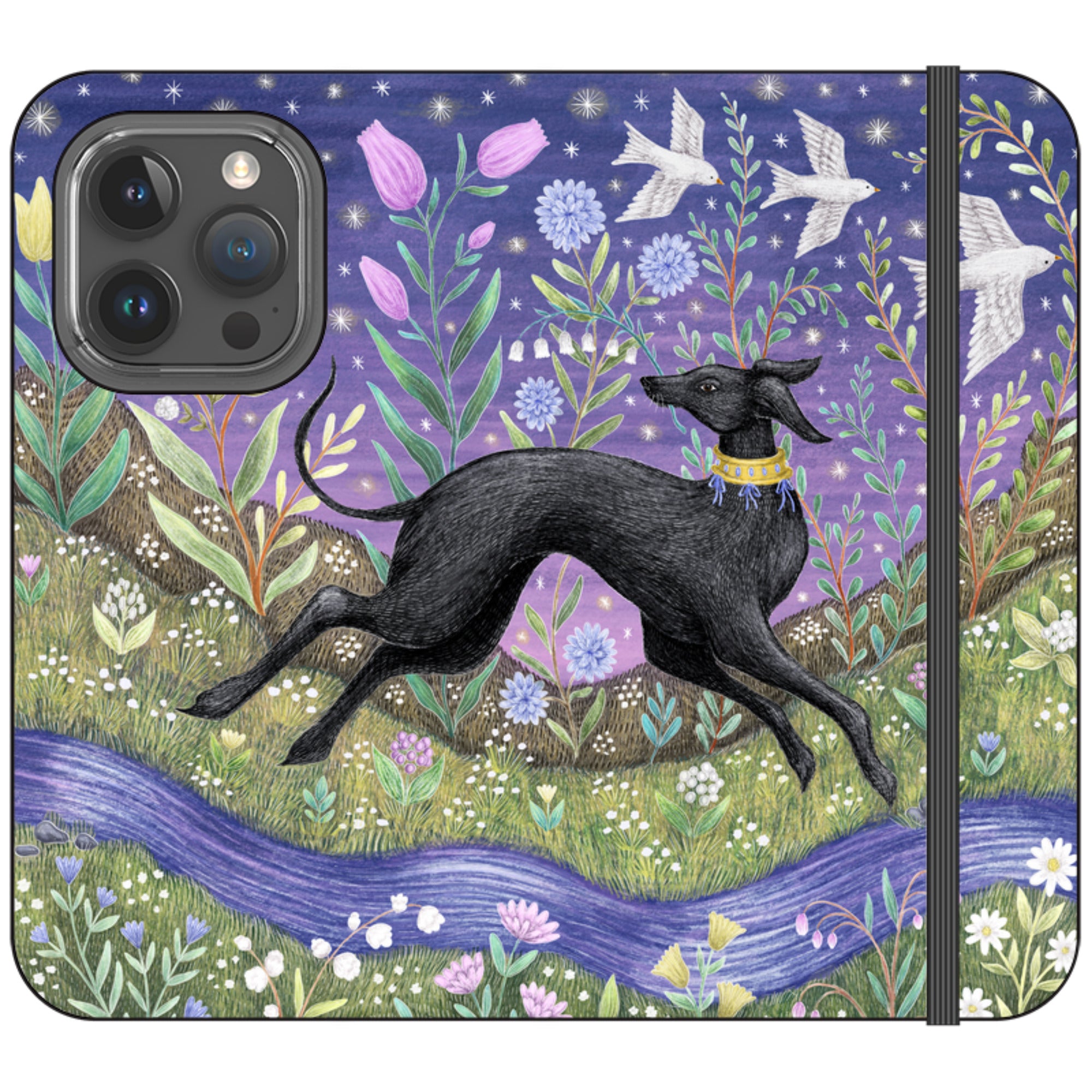 Meadow Hound Wallet Case By Catherine Rowe