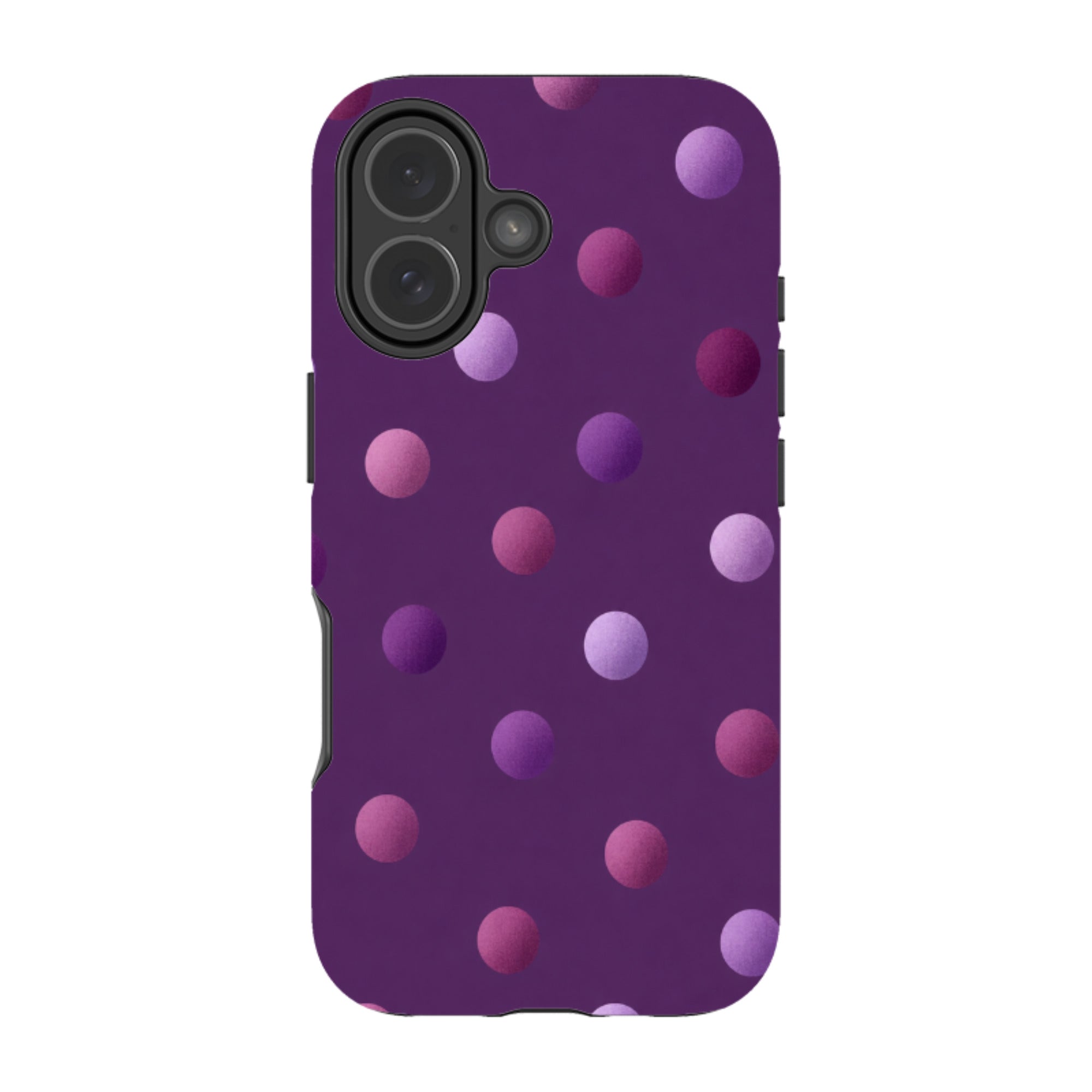 iPhone Tough Case - Purple Polka Dot