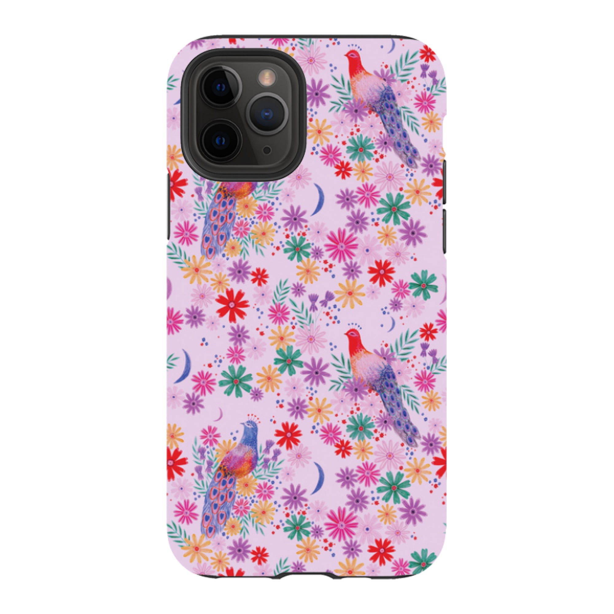 iPhone Tough Case - Peacock Pattern Lilac By Lee Foster Wilson