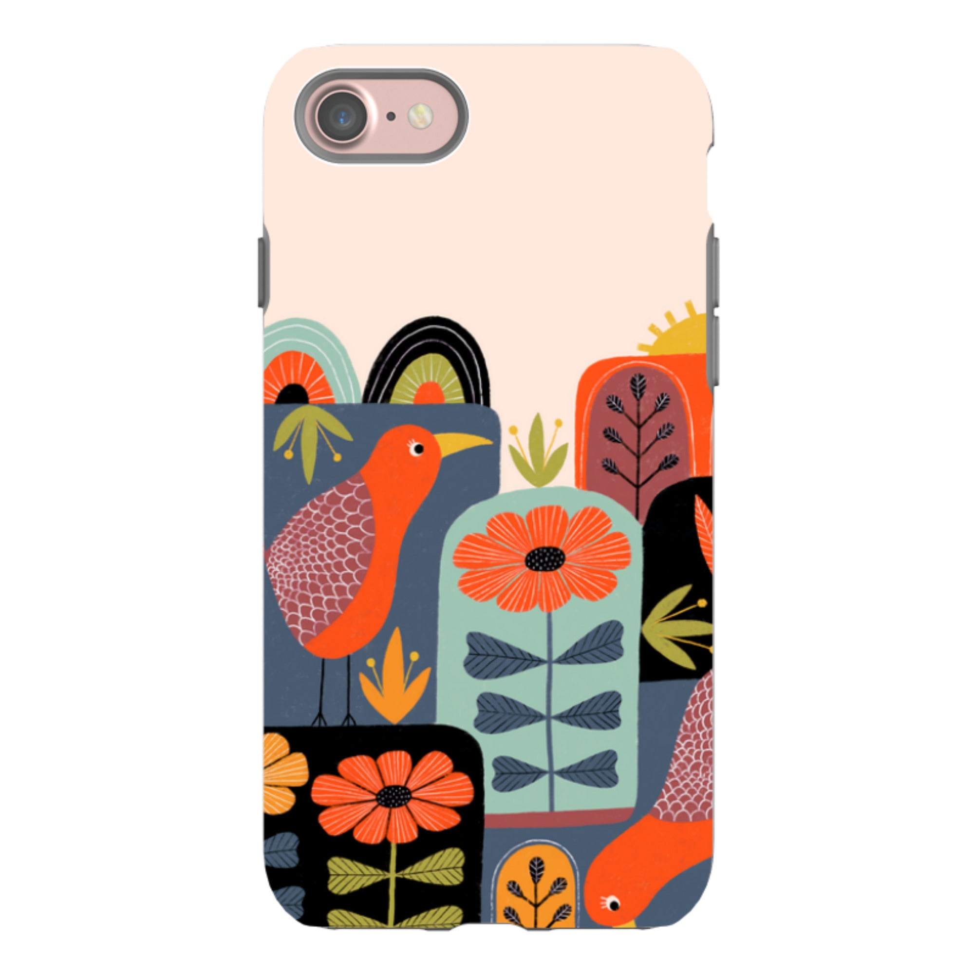iPhone Tough Case - Folky Birds III By Suzy Taylor