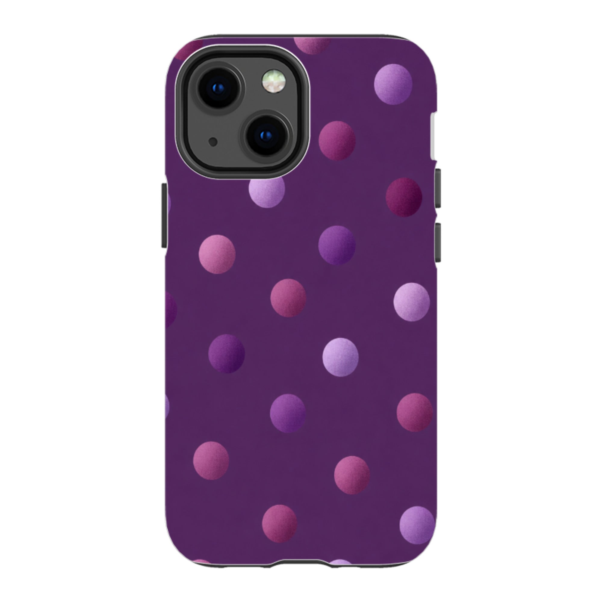 iPhone Tough Case - Purple Polka Dot