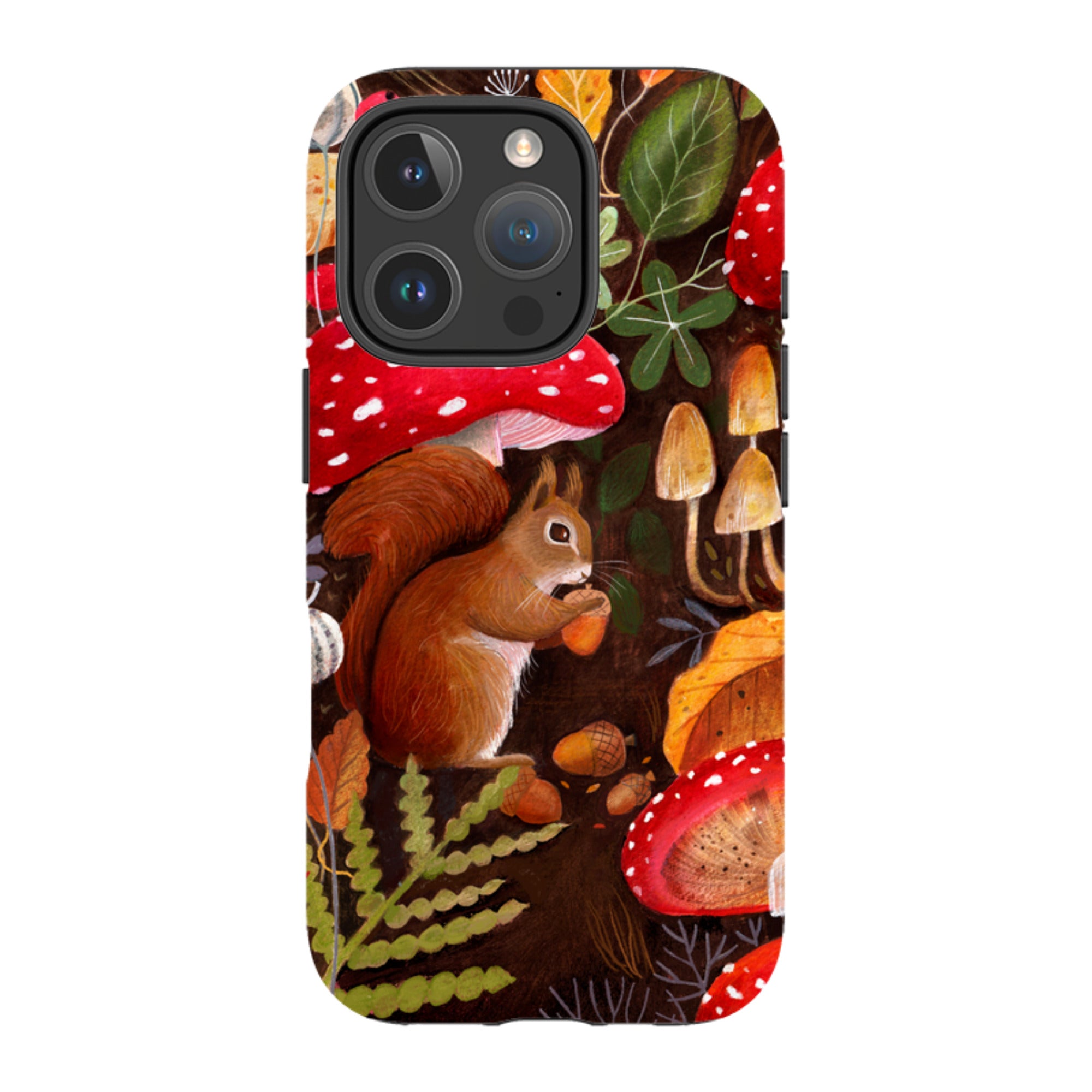 iPhone Tough Case - Squirrel Mushrooms By Bex Parkin
