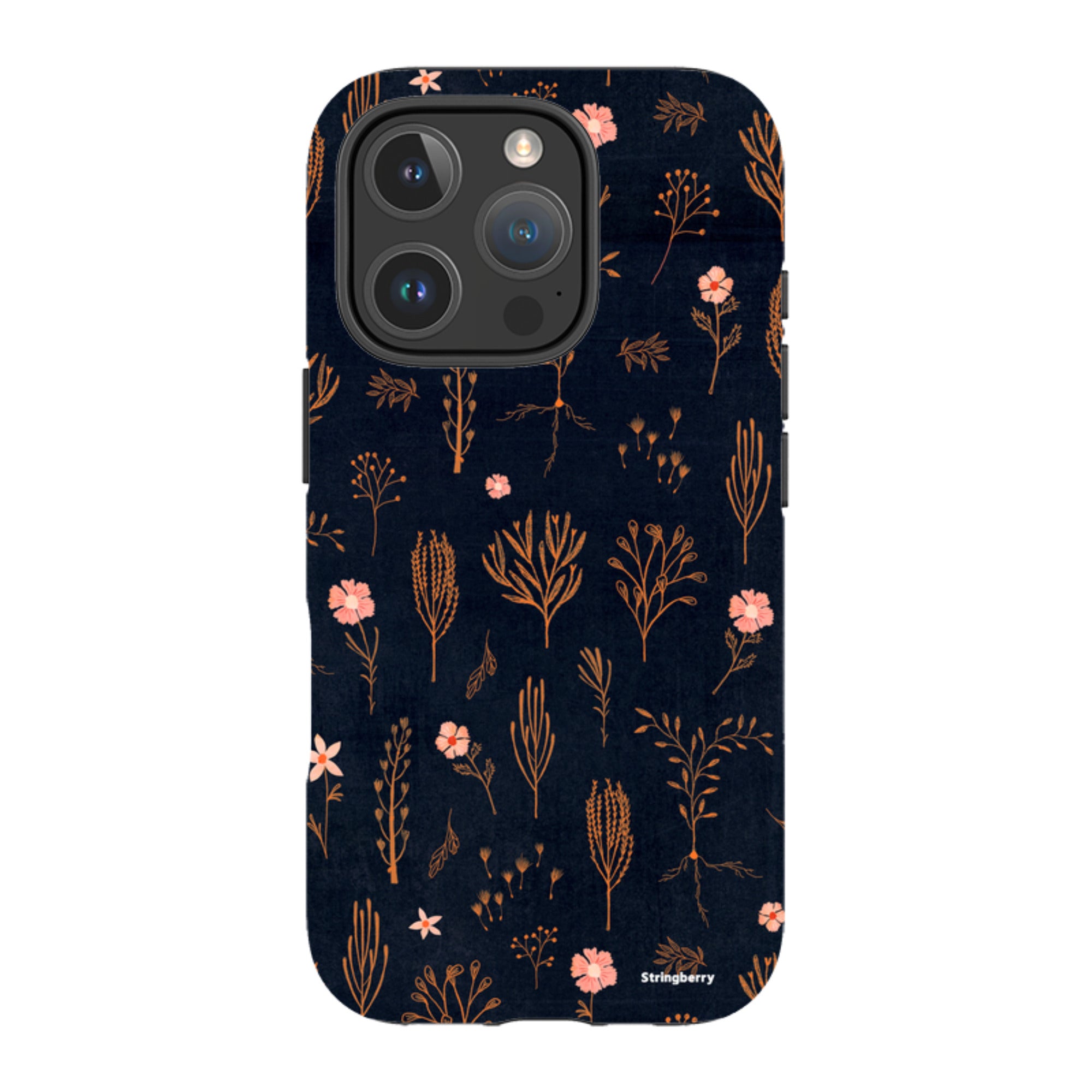 iPhone Tough Case - Floral Light Orange And Pink By Katherine Quinn