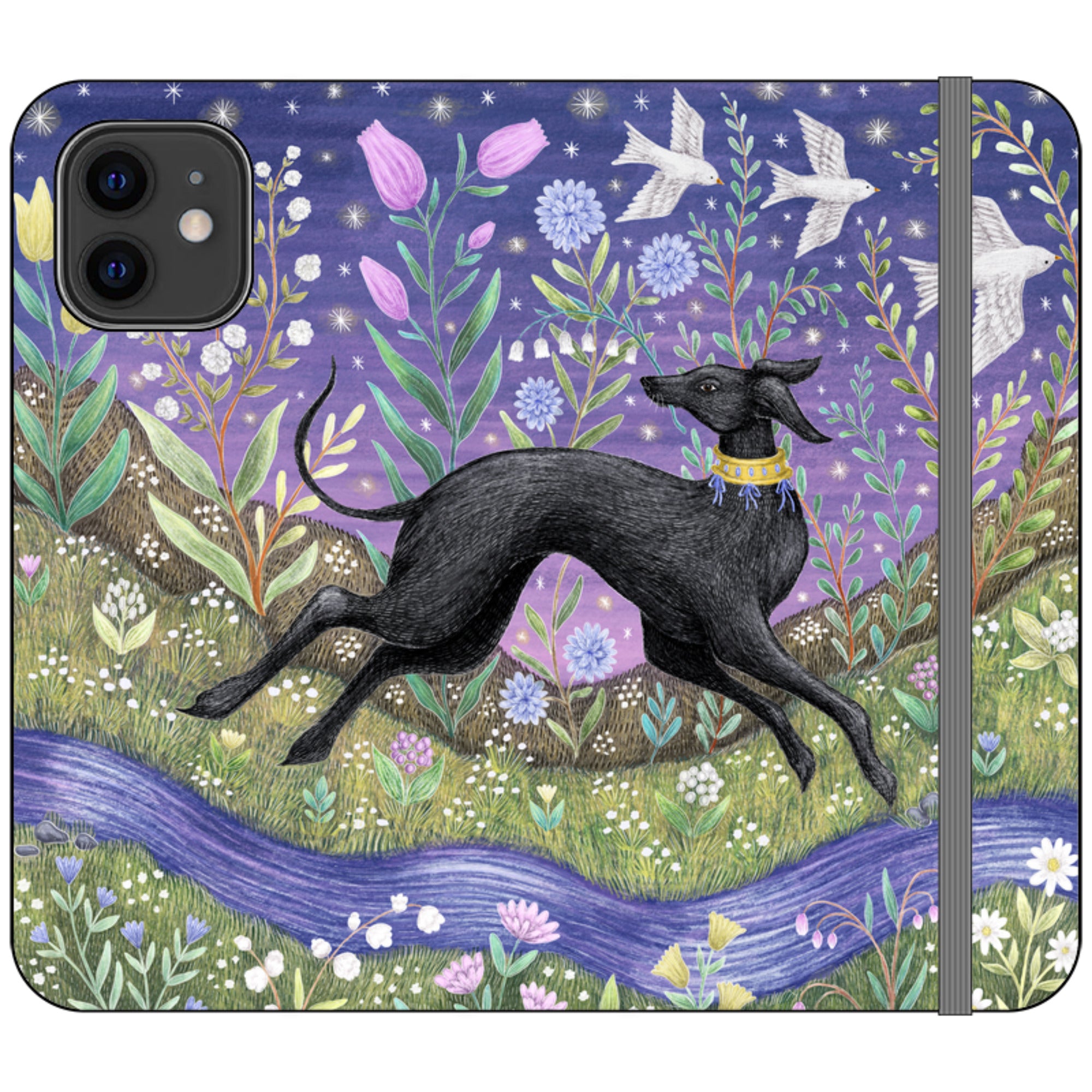 Meadow Hound Wallet Case By Catherine Rowe