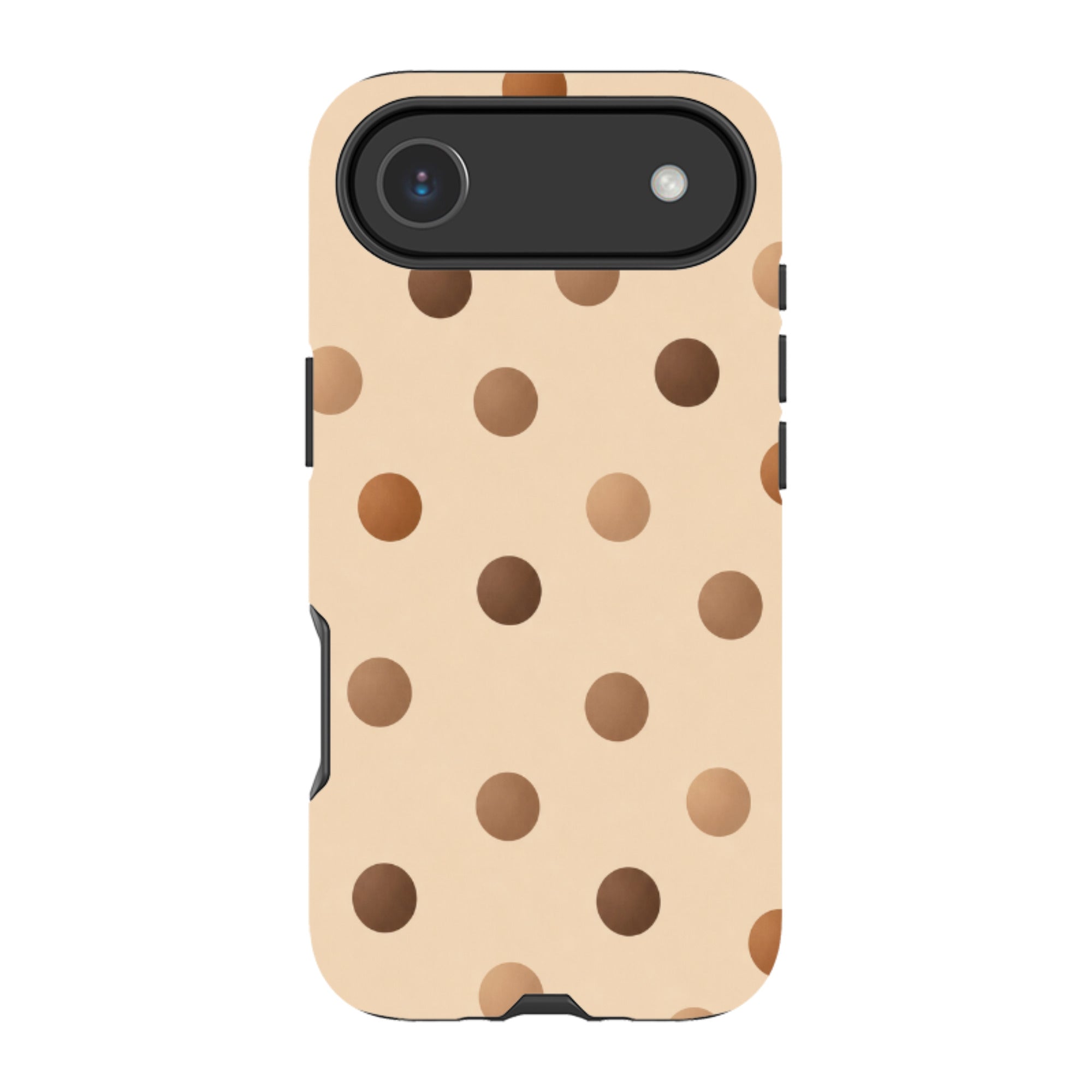 iPhone Tough Case - Brown Polka Dot