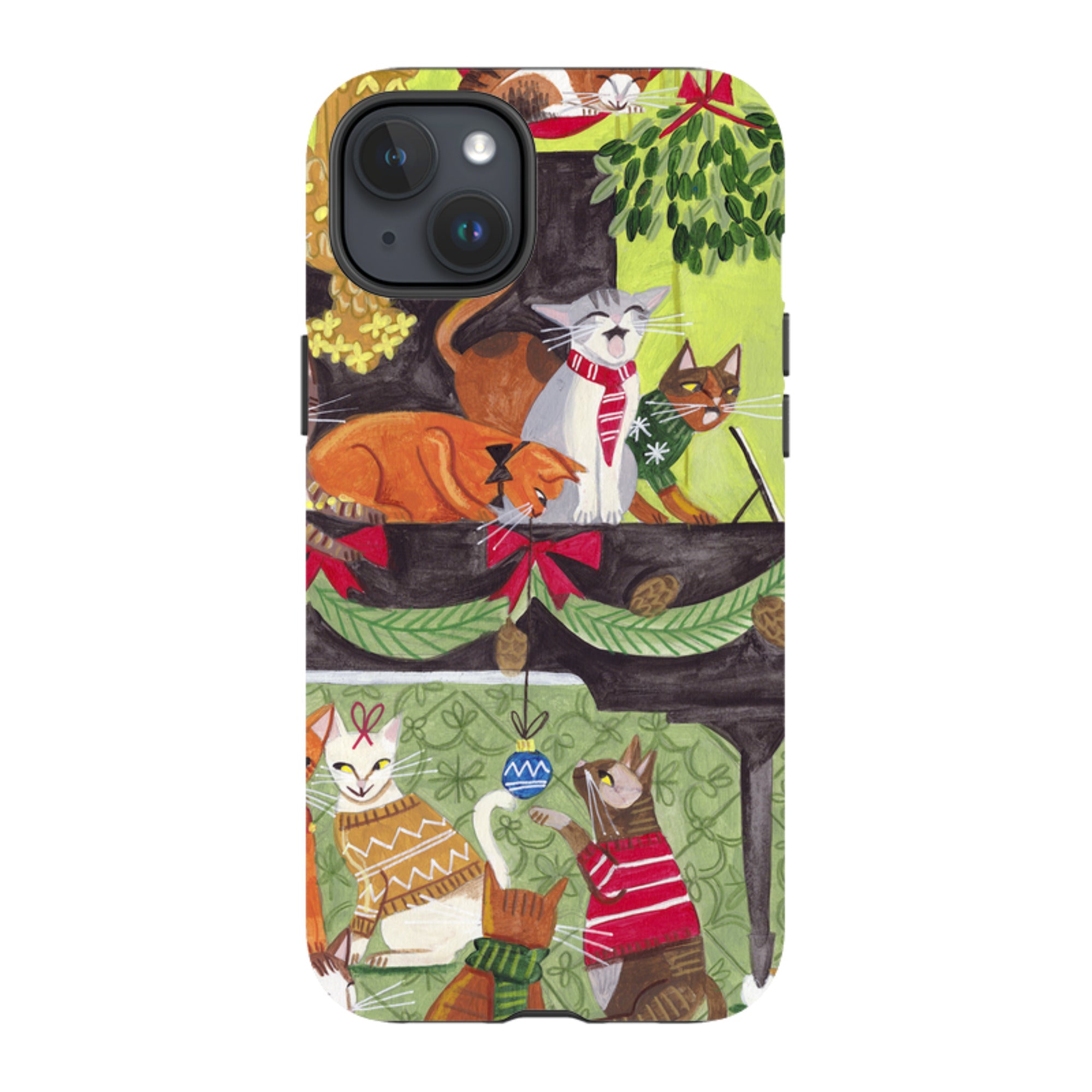 iPhone MagSafe Tough Case - Christmas Cats II By Caroline Bonne Muller