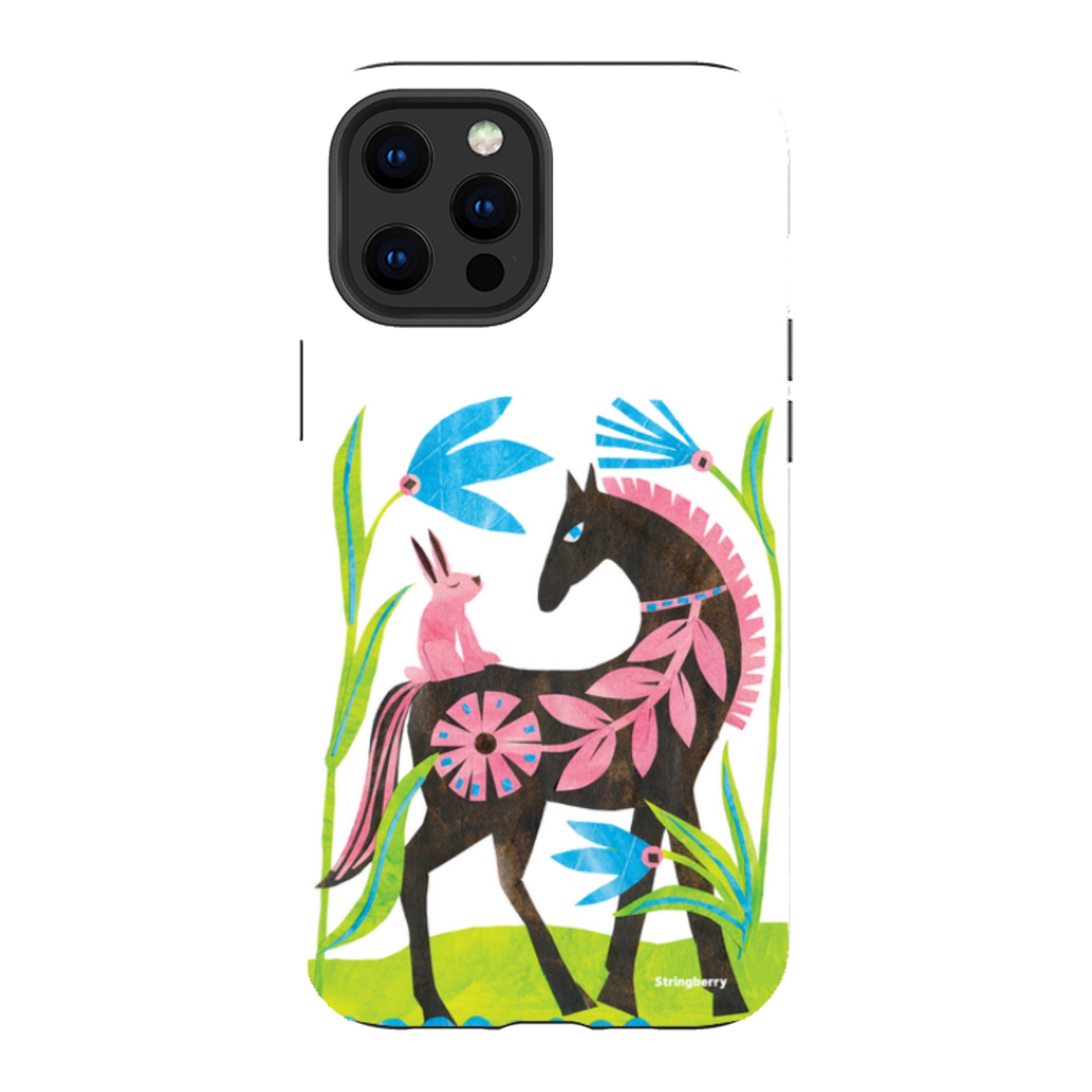 iPhone Tough Case - Folk Horse And Bunny By Tracey English
