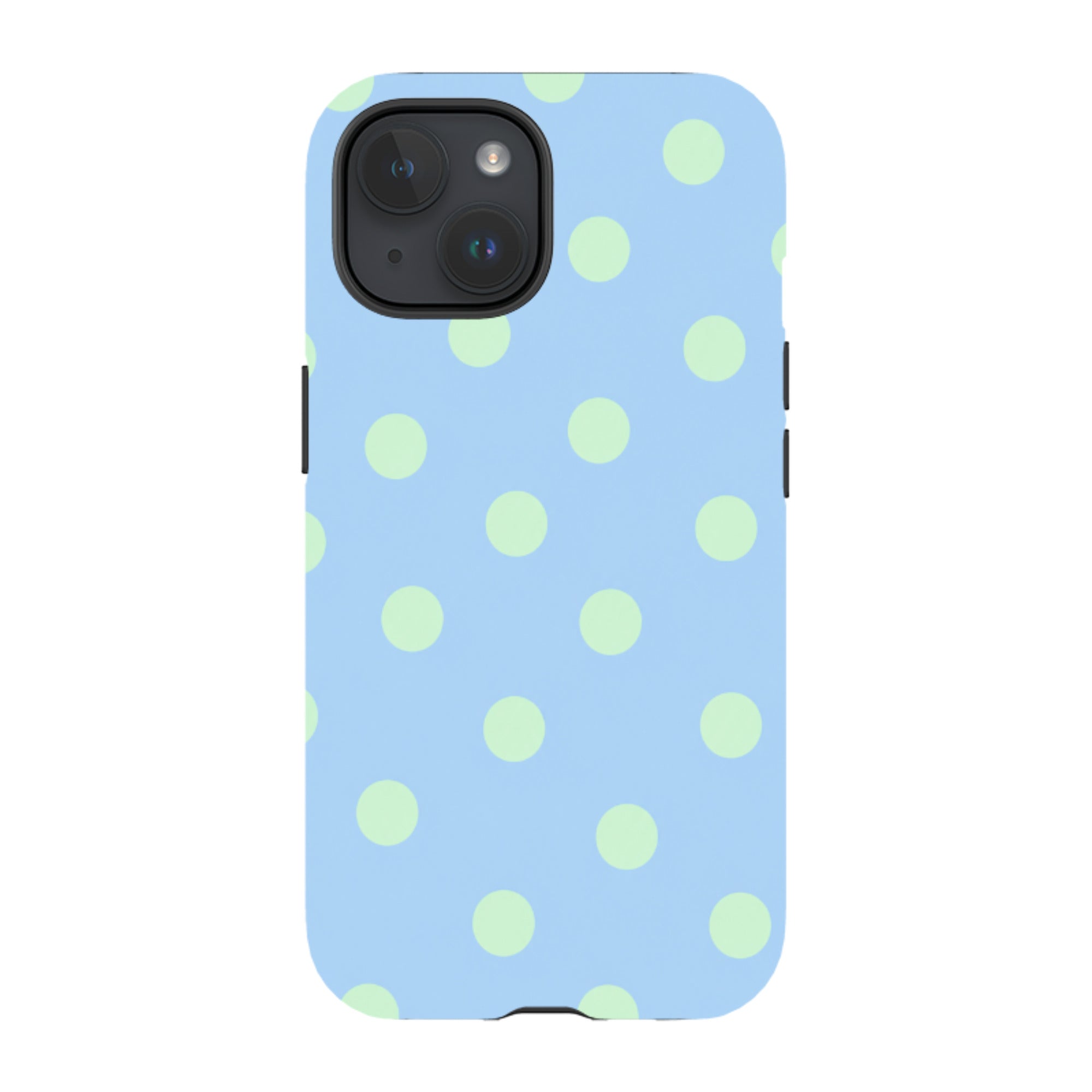 iPhone Tough Case - Sky Blue & Mint Green Polka Dot