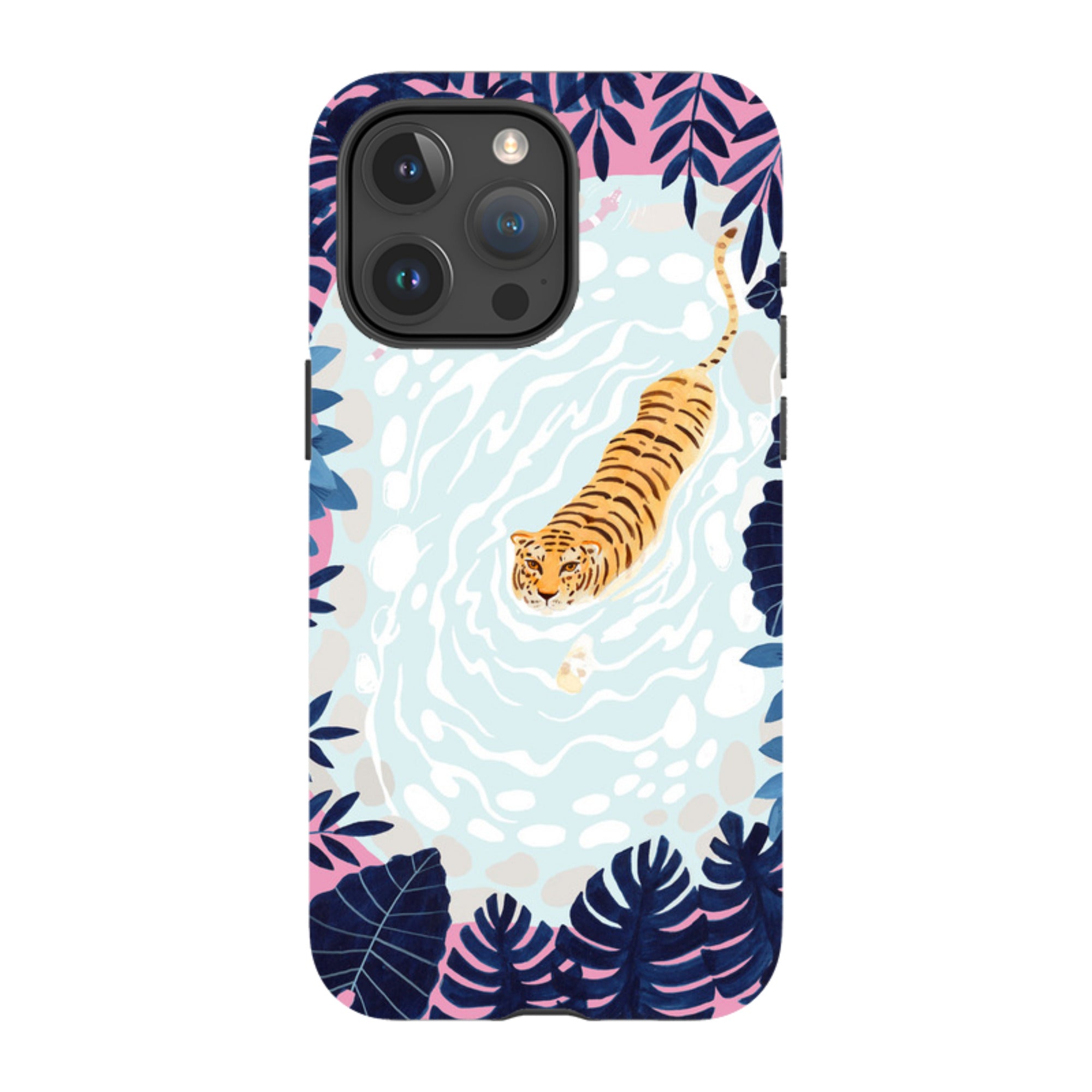 iPhone Tough Case - Swimming Tiger By Bex Parkin
