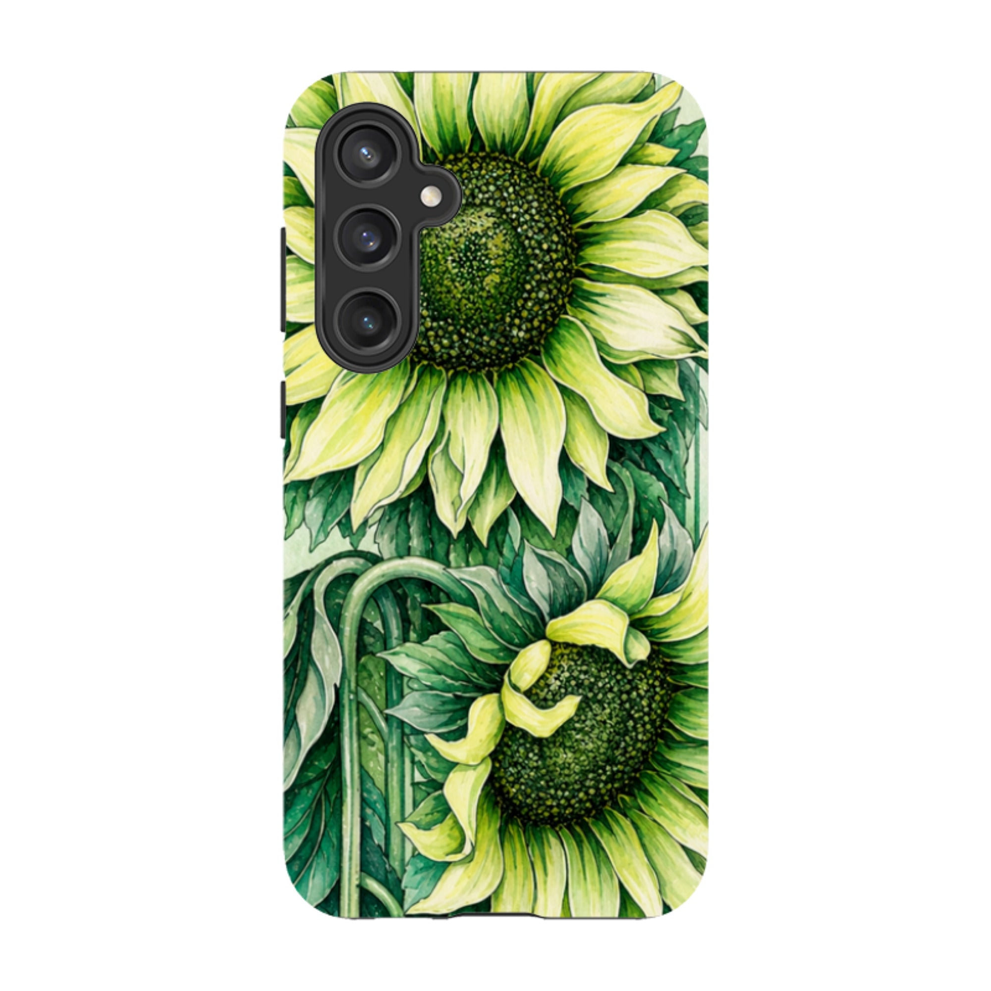 Samsung Tough Case - Sage Green Sunflower