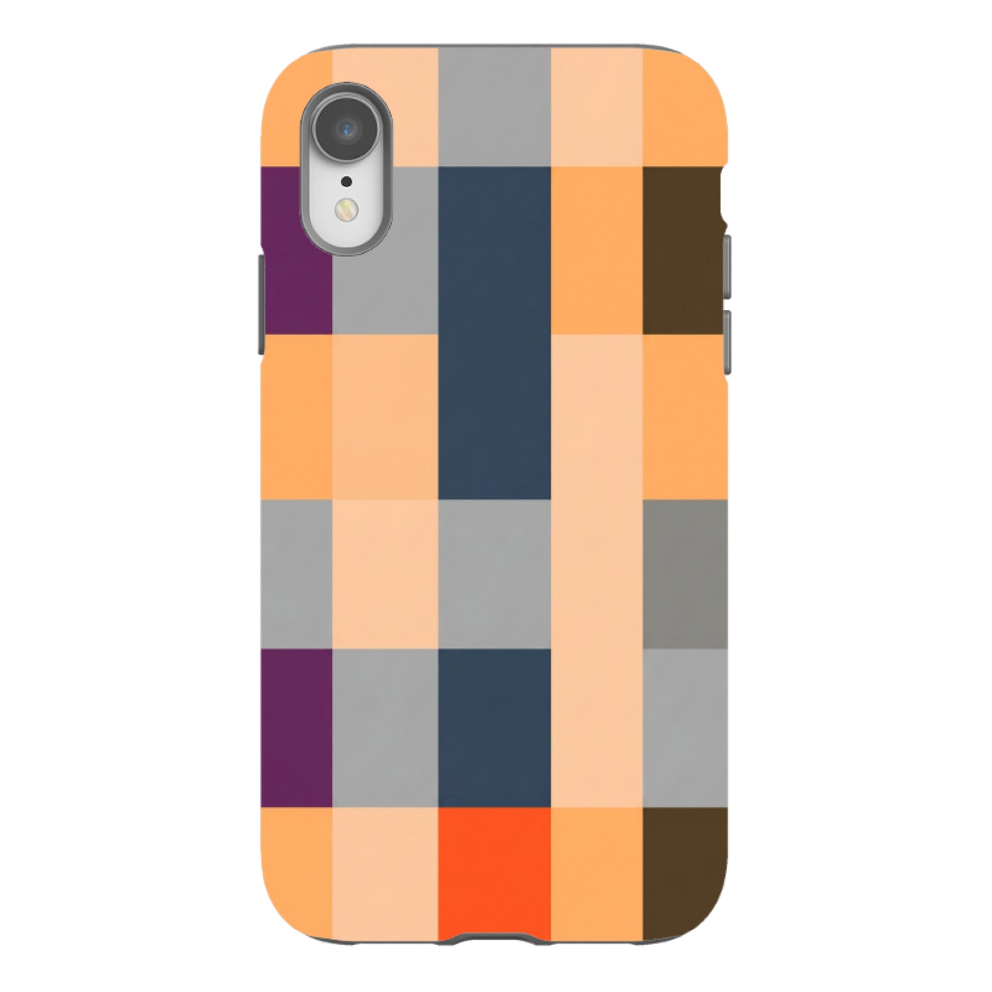 iPhone Tough Case - Orange and Purple Plaid