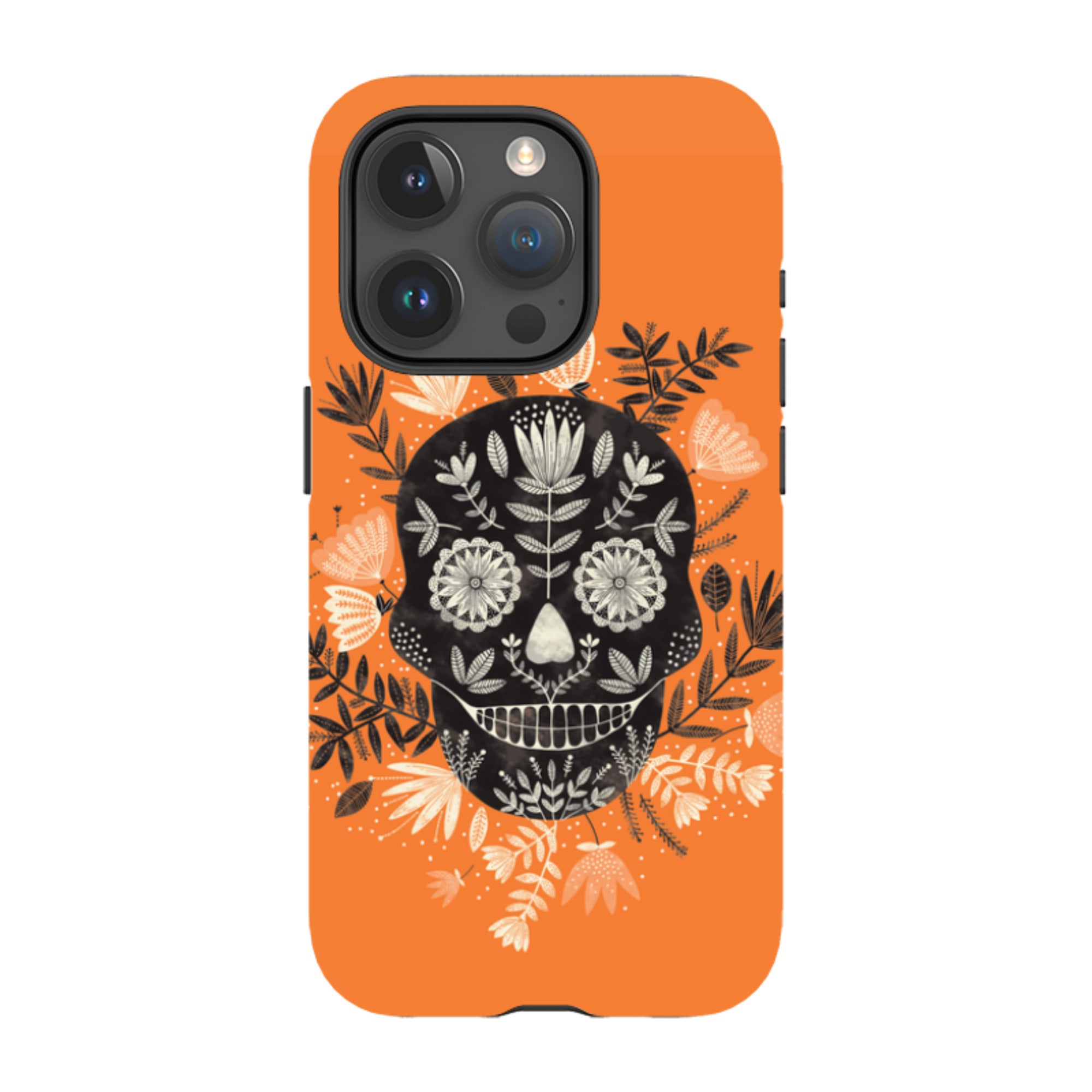 iPhone Tough Case - Sugar Skull Orange By Jade Mosinski