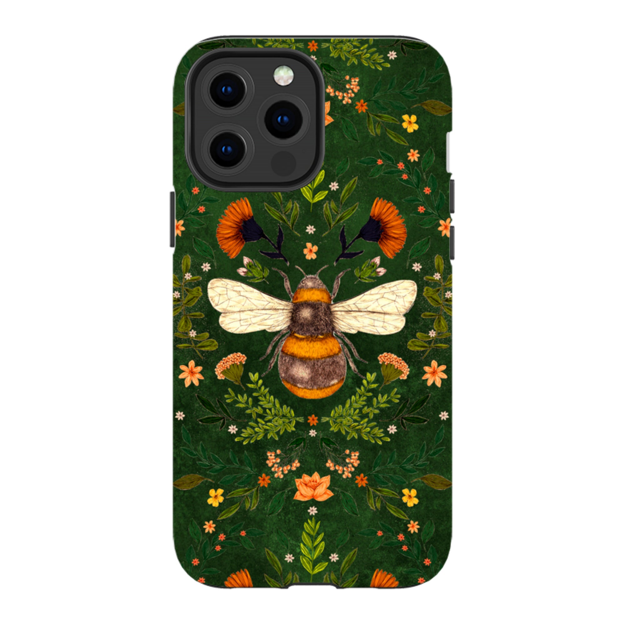 iPhone MagSafe Tough Case -  Botanical Bee Green By Jade Mosinski