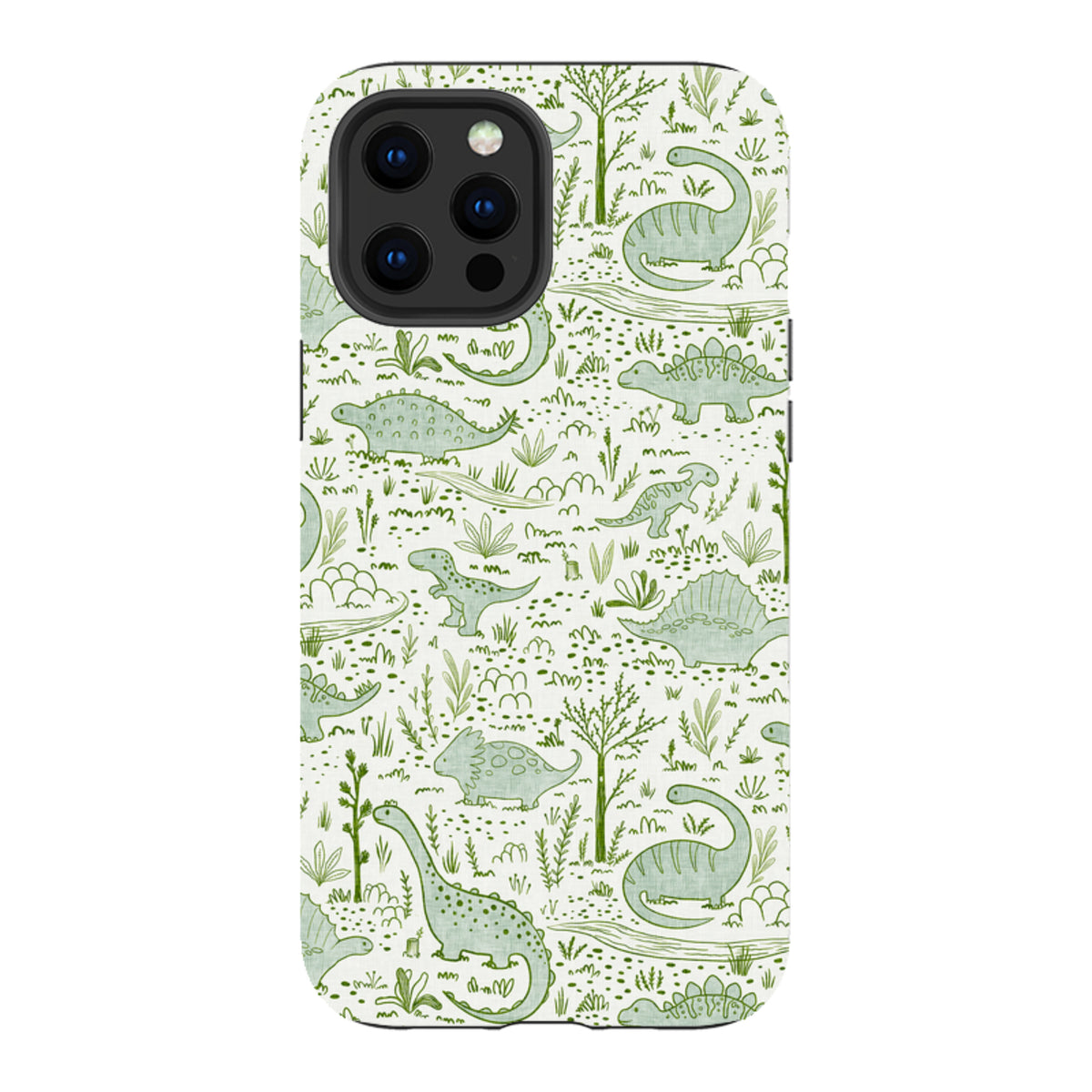 iPhone Tough Case - Dinosaur line green By Katherine Quinn