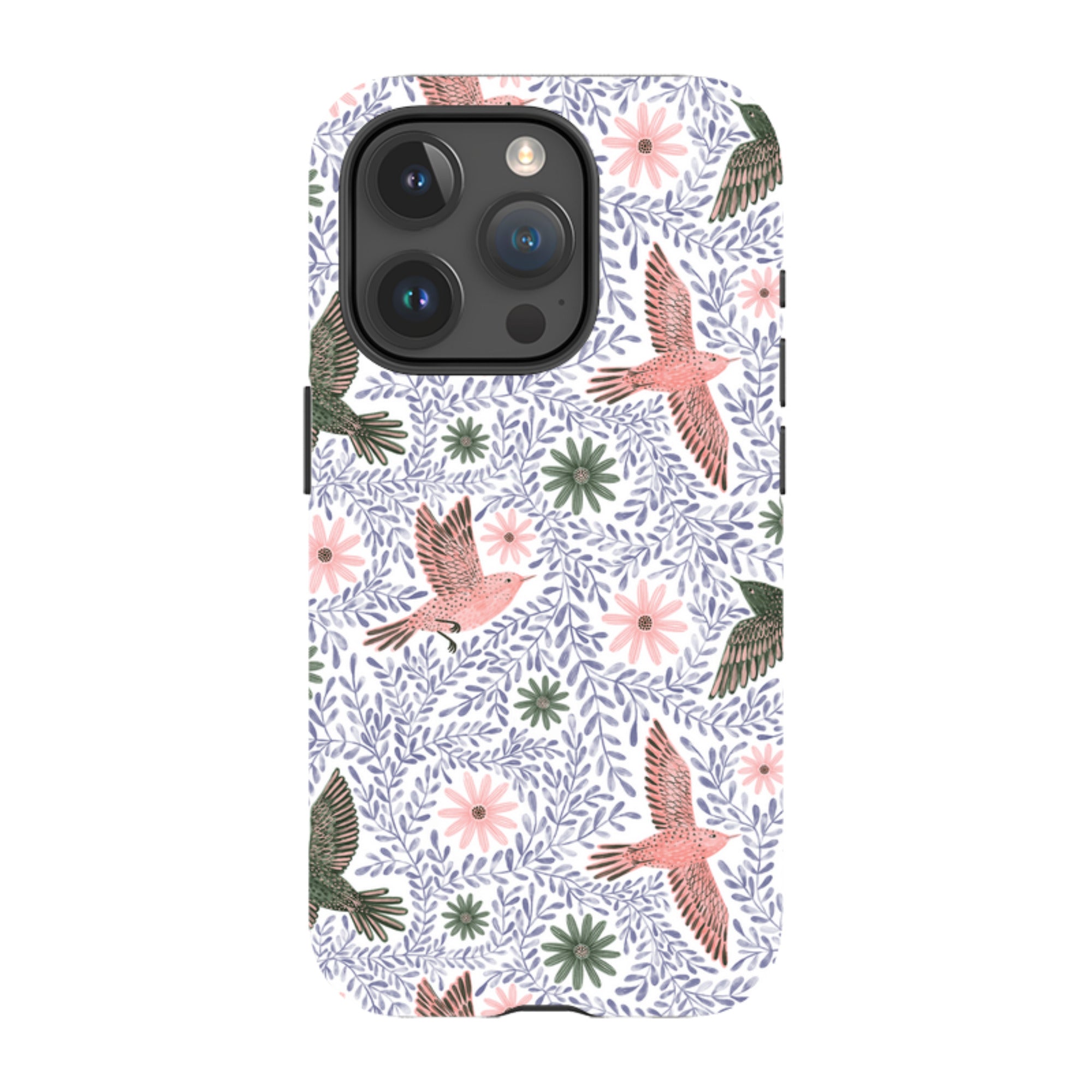 iPhone Tough Case - Bird Pattern Blue By Lee Foster Wilson