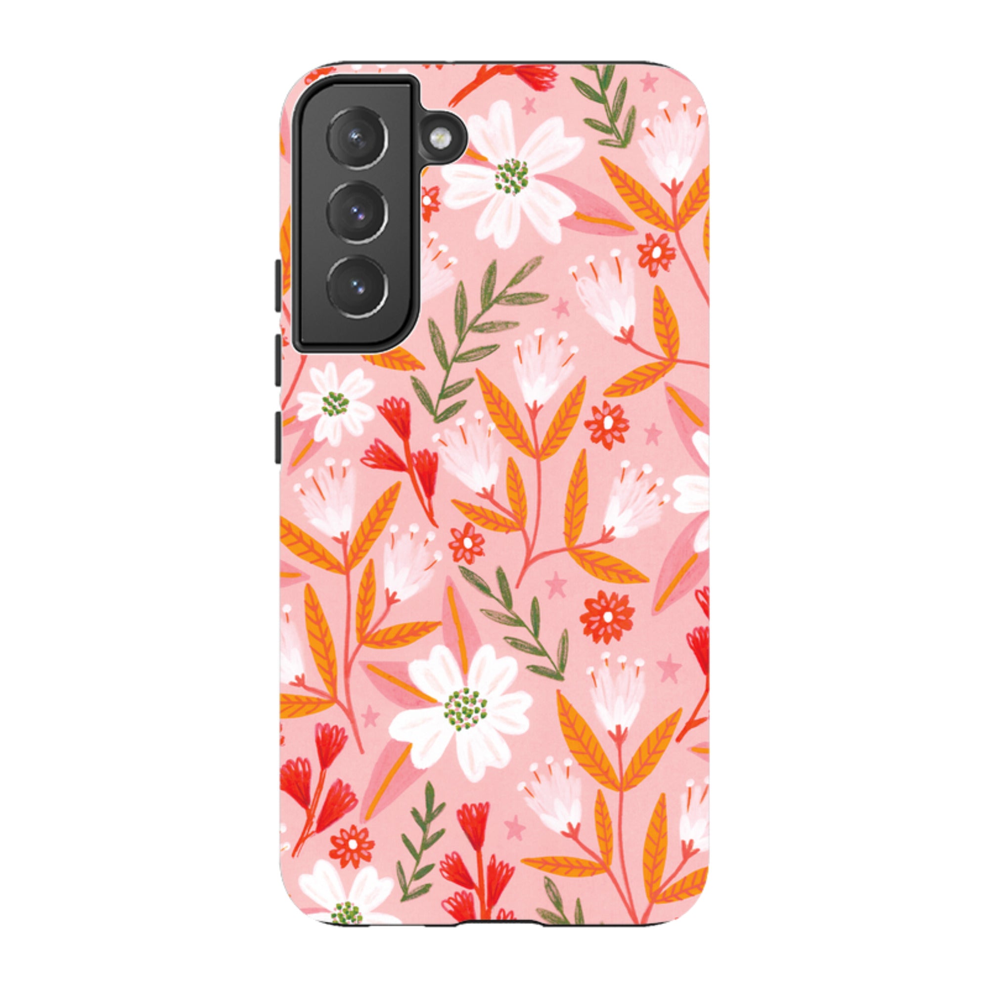 Samsung Tough Case - Pink And Orange Florals By Lee Foster Wilson
