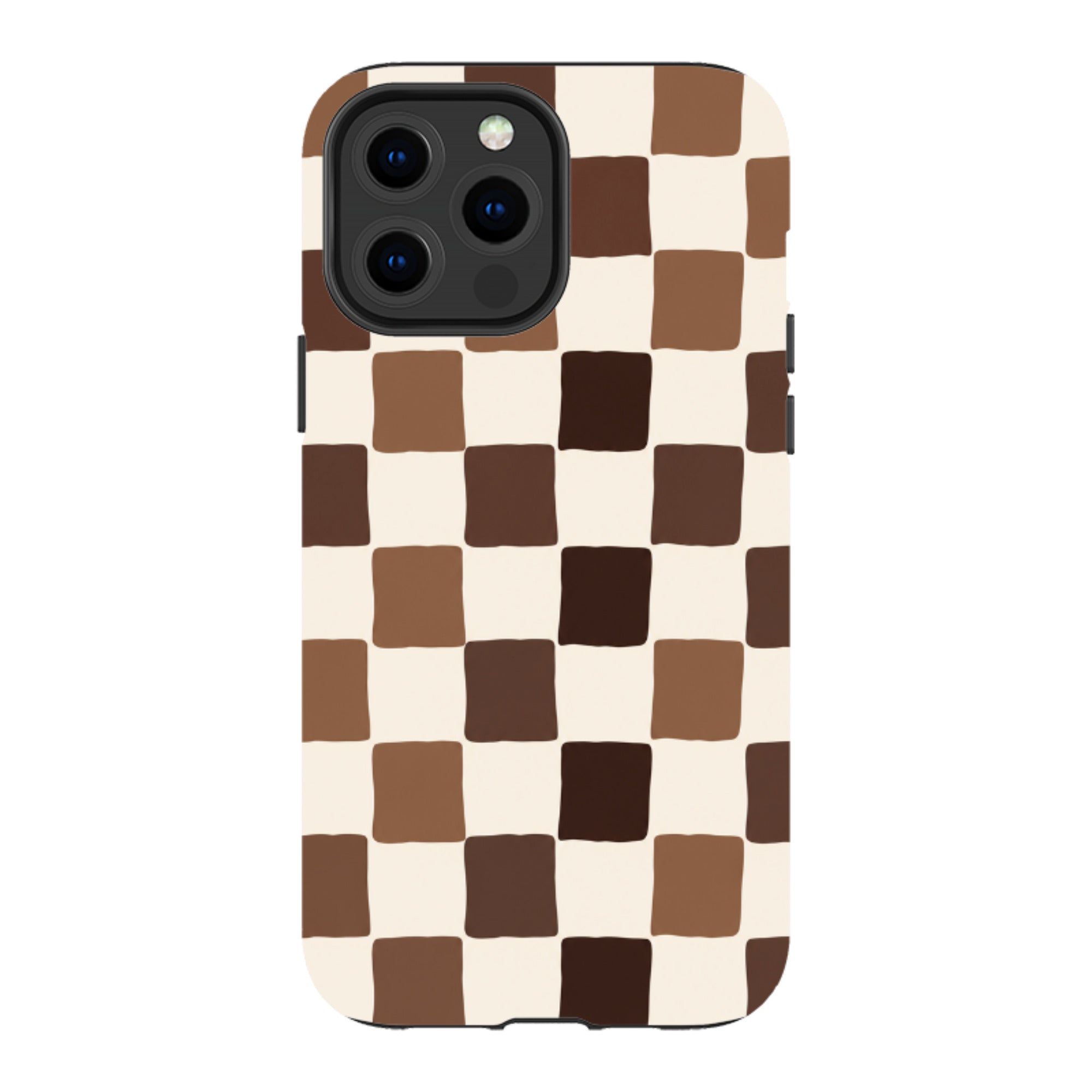 iPhone MagSafe Tough Case - Brown Checkerboard