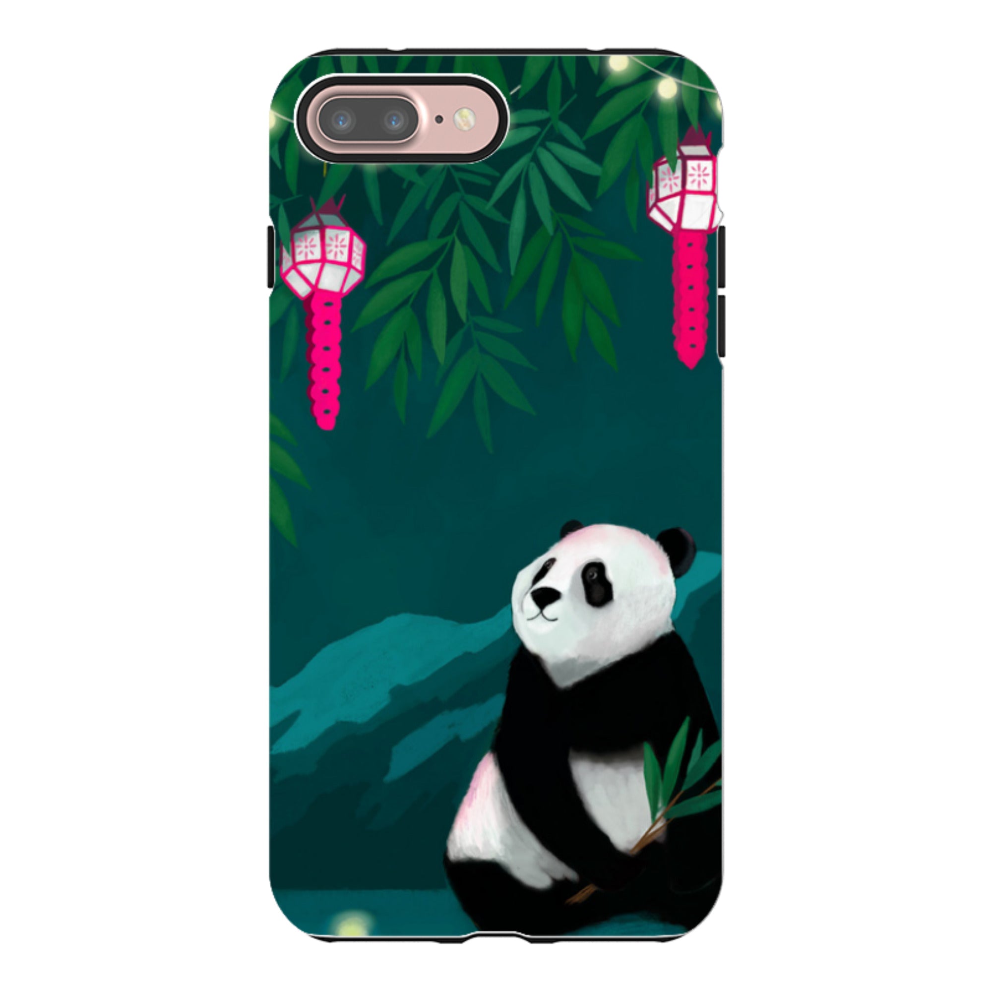 iPhone Tough Case - Panda And Lanterns By Bex Parkin