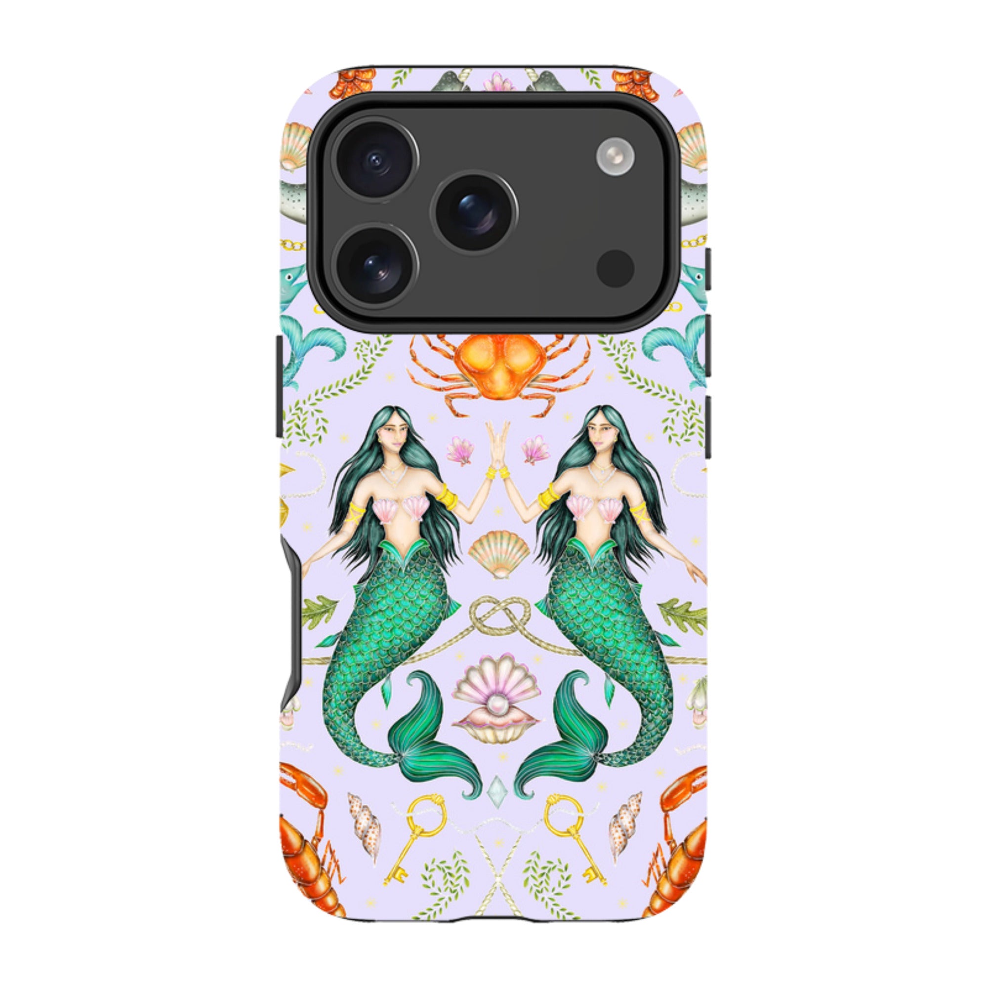 iPhone MagSafe Tough Case - Tritons Treasure Lilac By Catherine Rowe